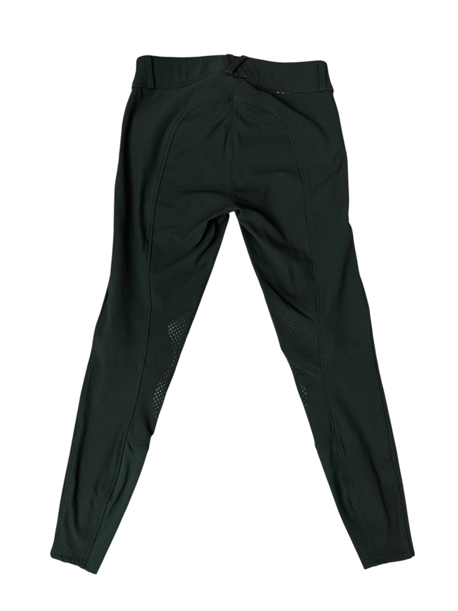 Horze Grand Prix Silicone Knee Patch Breeches - Scarab Green / Size US 24