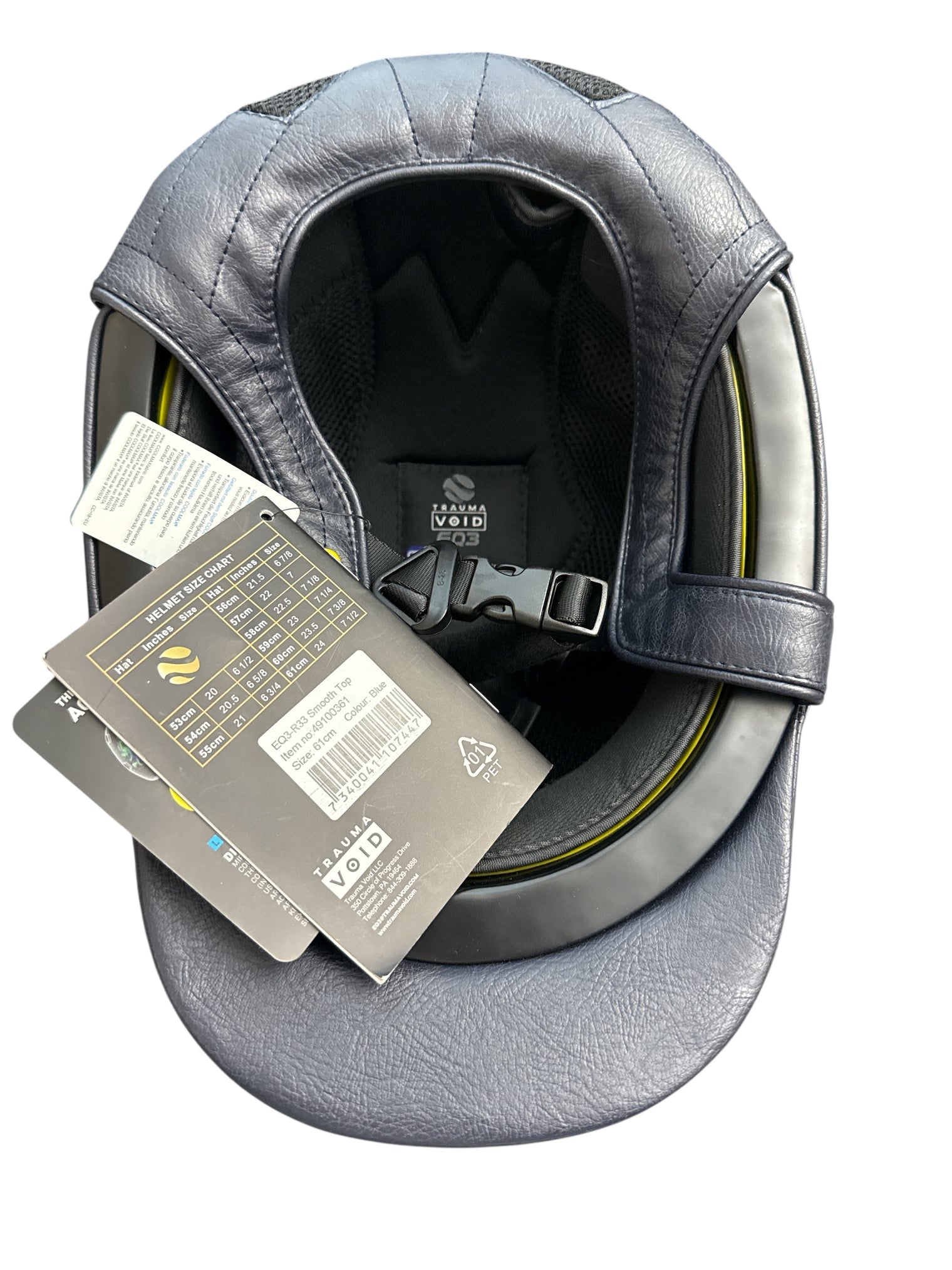 EQ3 Smooth Top Riding Helmet - Navy Blue / Size 61 cm  NEW