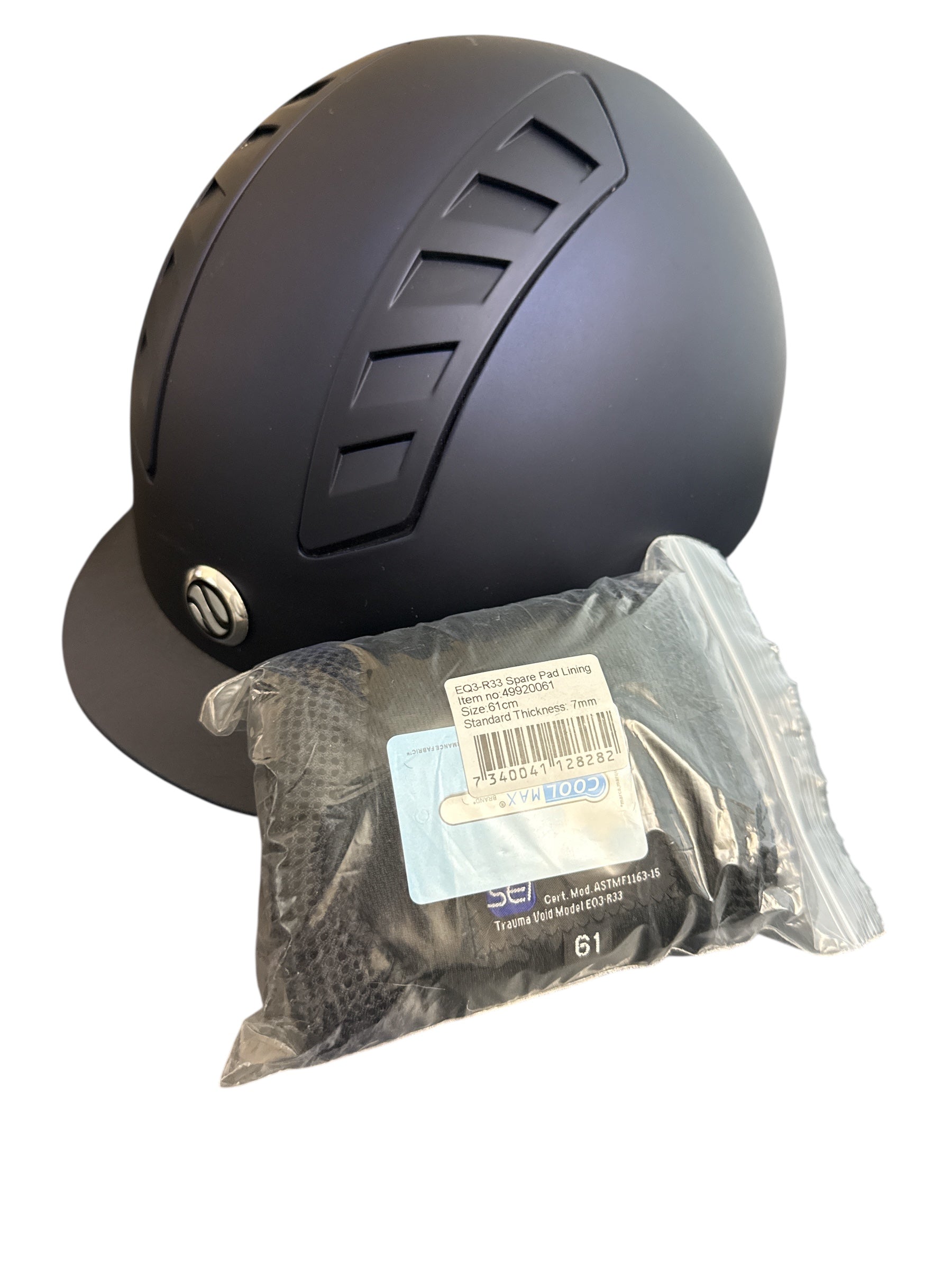 EQ3 Smooth Top Riding Helmet - Navy Blue / Size 61 cm  NEW