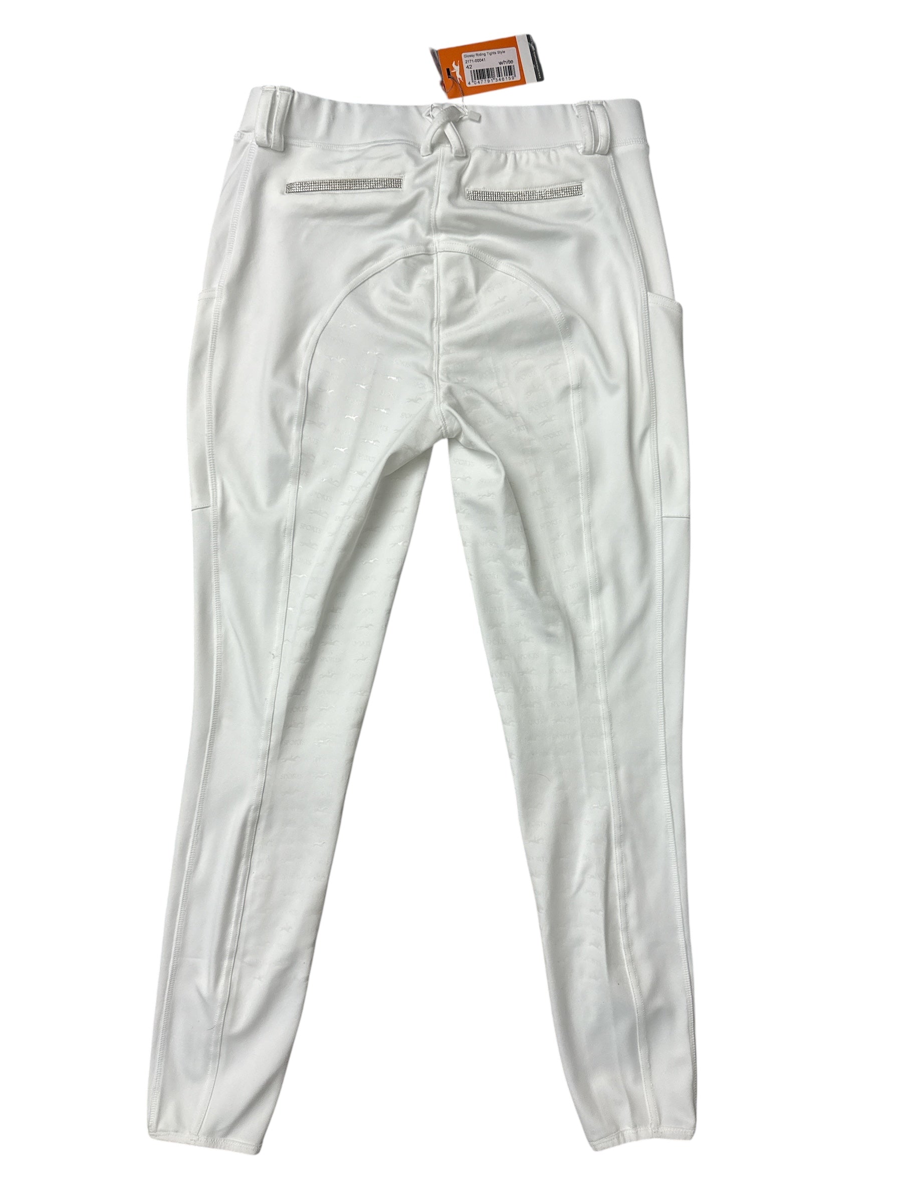 Schockemohle Glossy Full Seat Riding Tights - White / Size EU 42 (US 30)   NEW