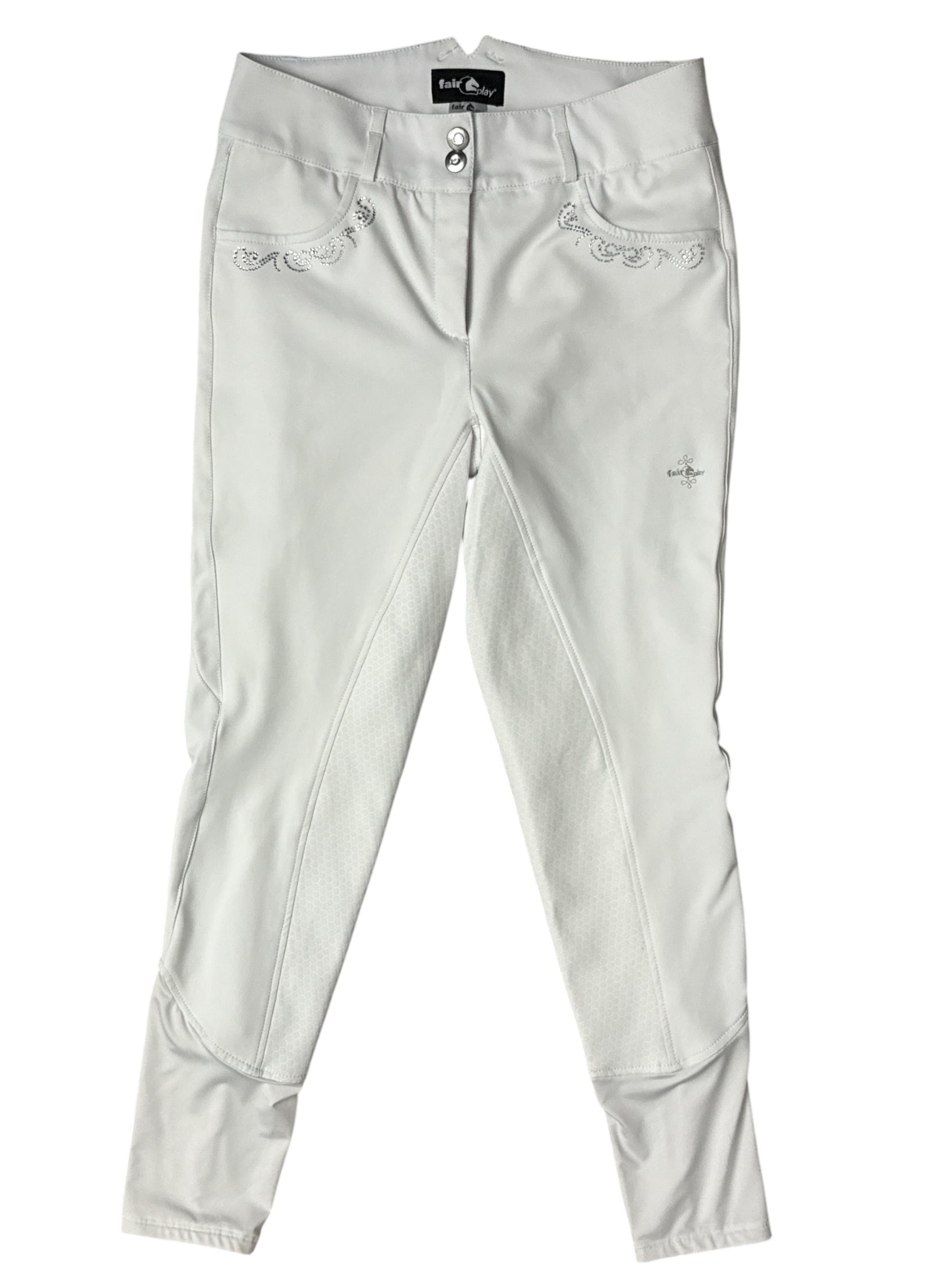 Fair Play Daisy Chic Full Seat Breeches - White / Size EU 38 (US 28)  NEW