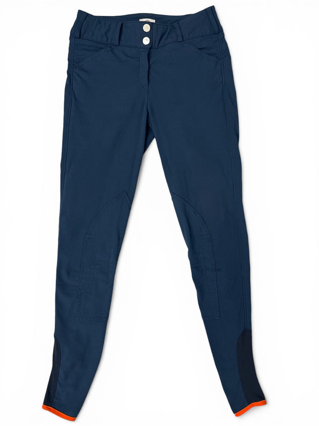 Hermes Women's Knee Patch Jump Breeches - Blue / Size US 26 (FR 36)