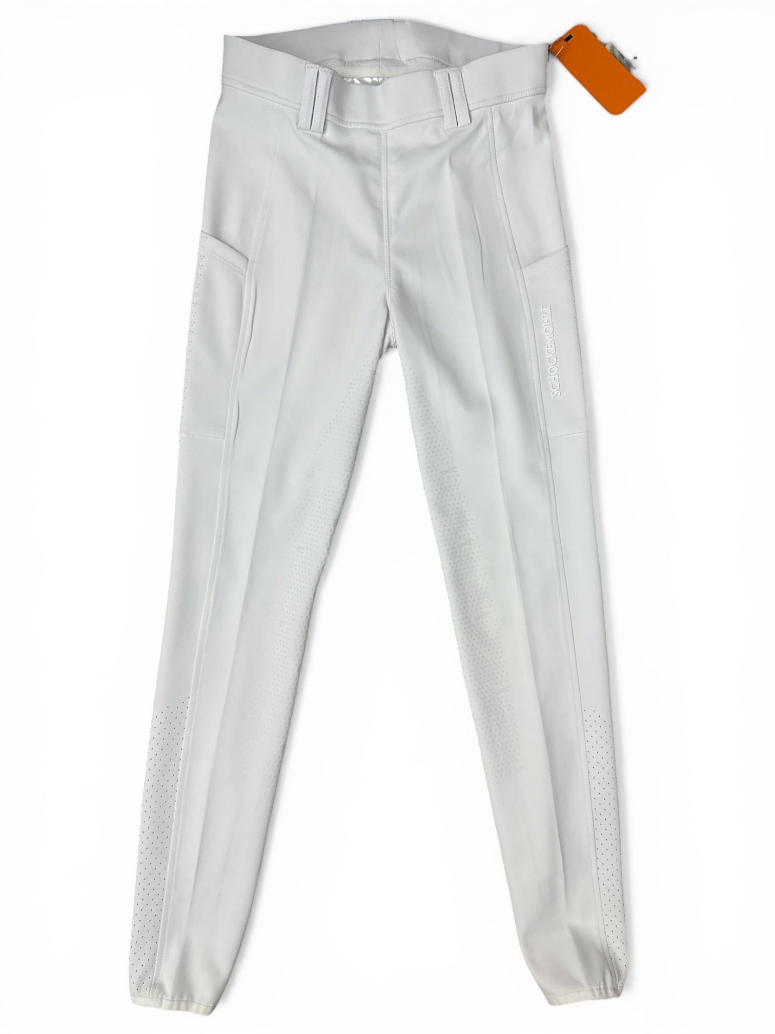 Schockemohle Air Sporty Riding Tights Full Seat - White / Size EU 36 (US 24)  NEW