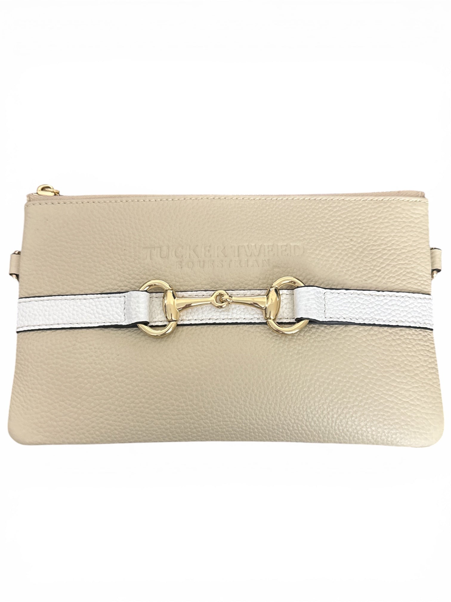 Tucker Tweed Equestrian The Wellington Wristlet - Cream / Sand   NEW