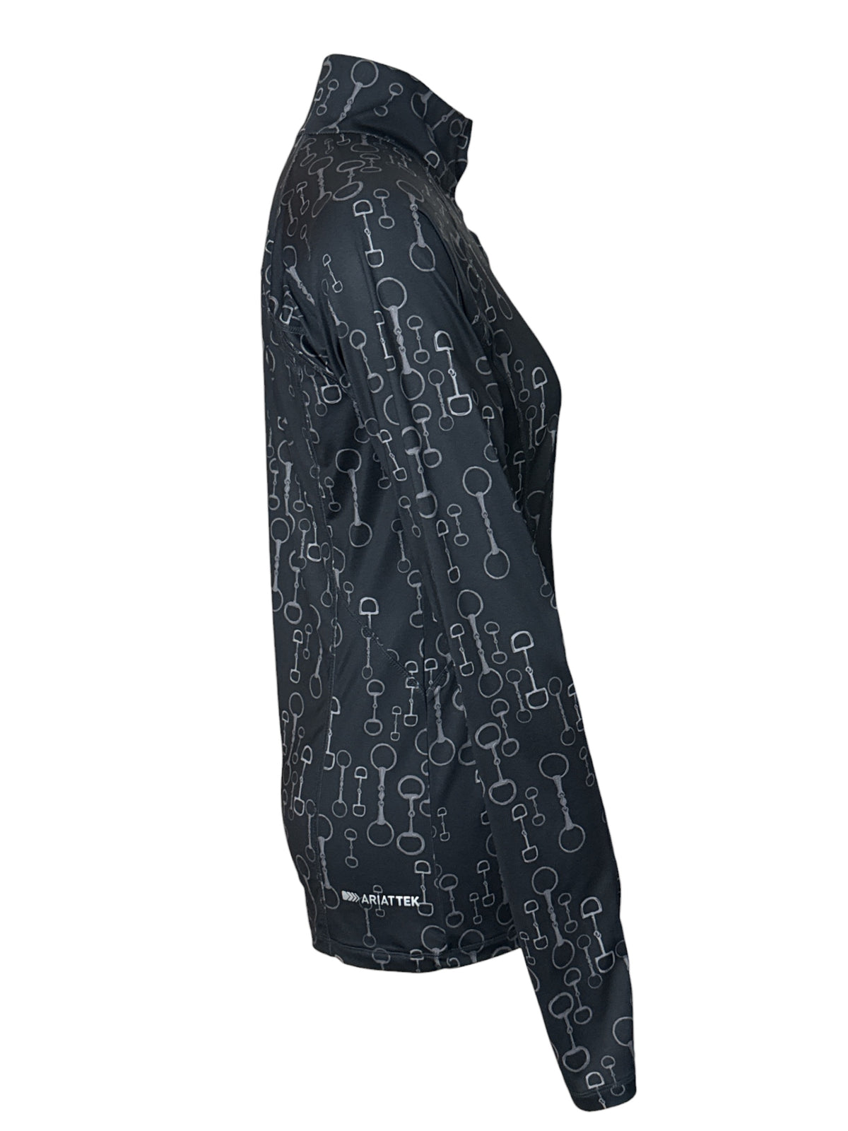 Ariat Lowell 2.0 1/4 Zip Shirt - Black Bit Print / Size Medium