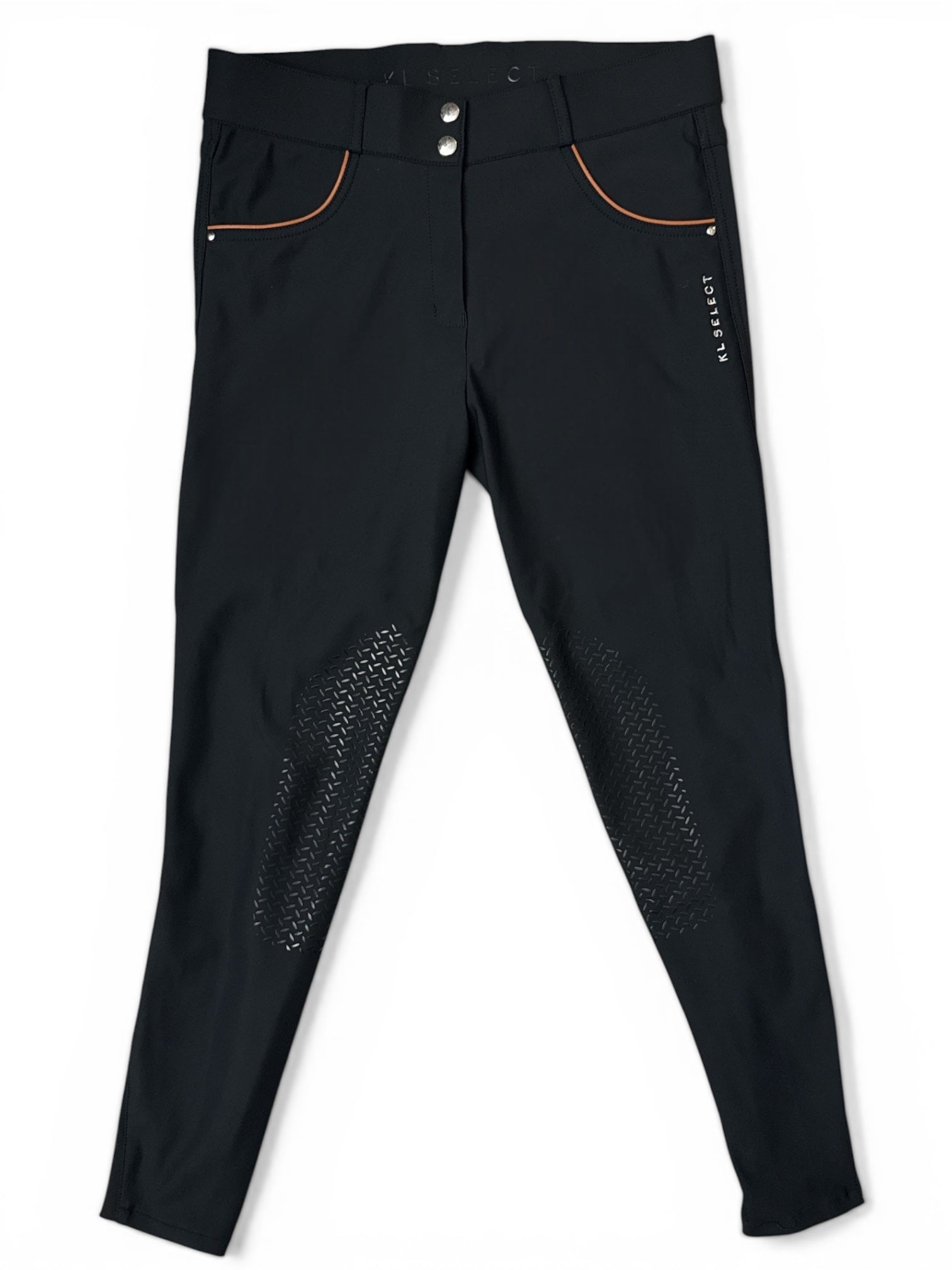 KL Select Gabrielle Knee Patch Breech - Black / Size US 30 R