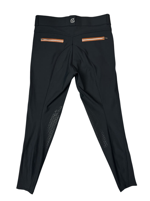 KL Select Gabrielle Knee Patch Breech - Black / Size US 30 R
