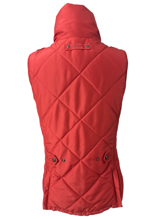 Ariat Women's Quilted Puffer Vest - Burnt Orange Rust / Size Small