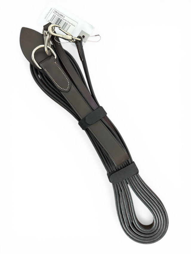 Horze Sparta Leather Draw Reins - Dark Brown   NEW