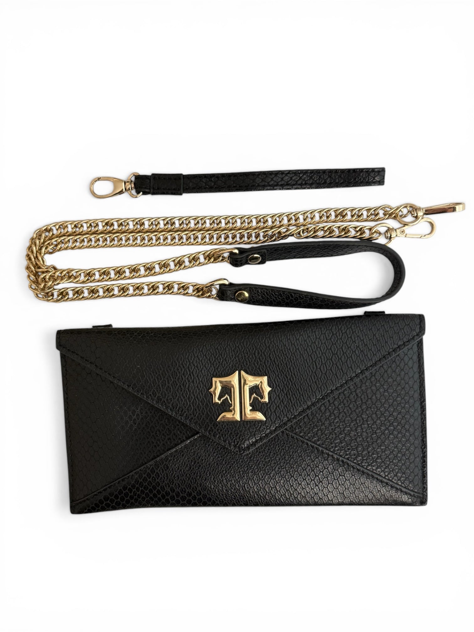 Tucker Tweed Equestrian TCor De Star Clutch - Black Lizard  NEW