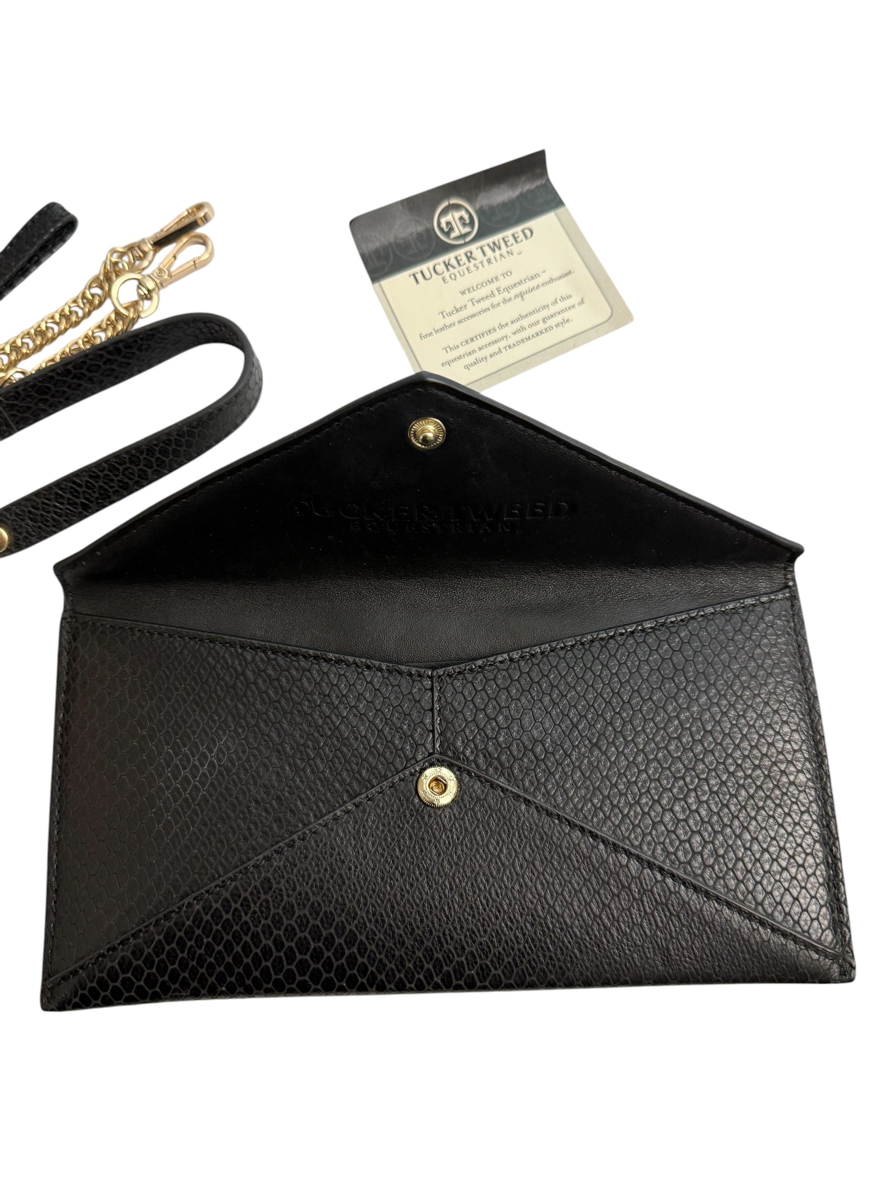 Tucker Tweed Equestrian TCor De Star Clutch - Black Lizard  NEW