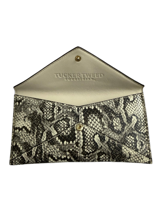 Tucker Tweed Equestrian TCor De Star Clutch - Black & White Snakeskin  NEW