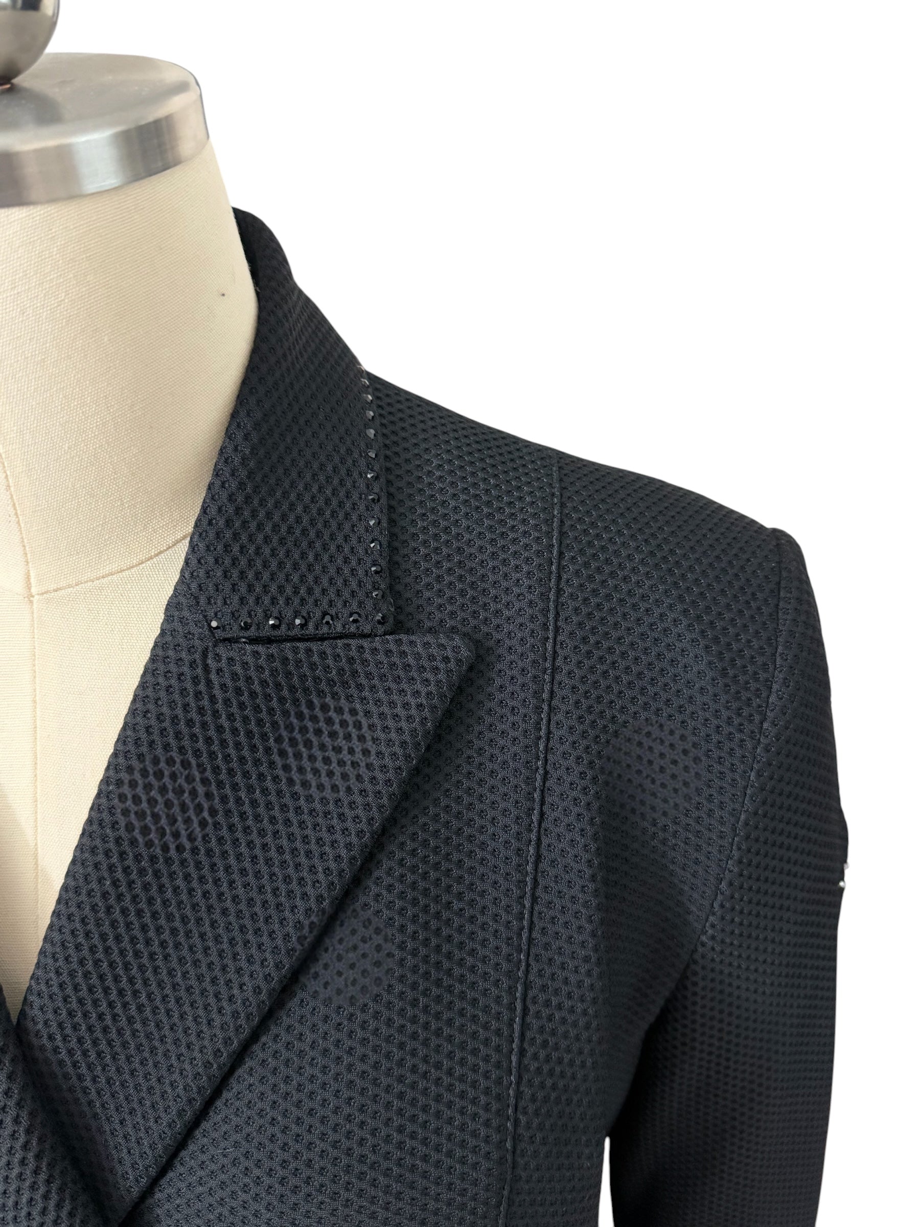 Animo Lussuria Mesh Competition Shadbelly Show Coat - Black / IT 46