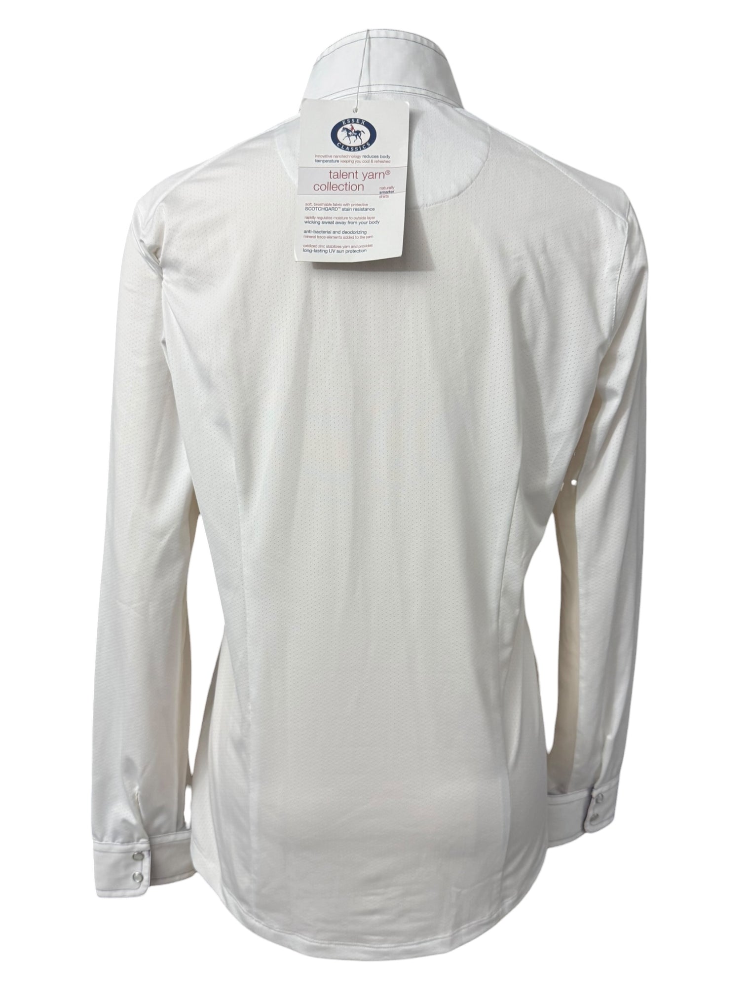 Essex Classics Talent Yarn Wrap Collar Show Shirt - White with Purple  / Size Large    NEW