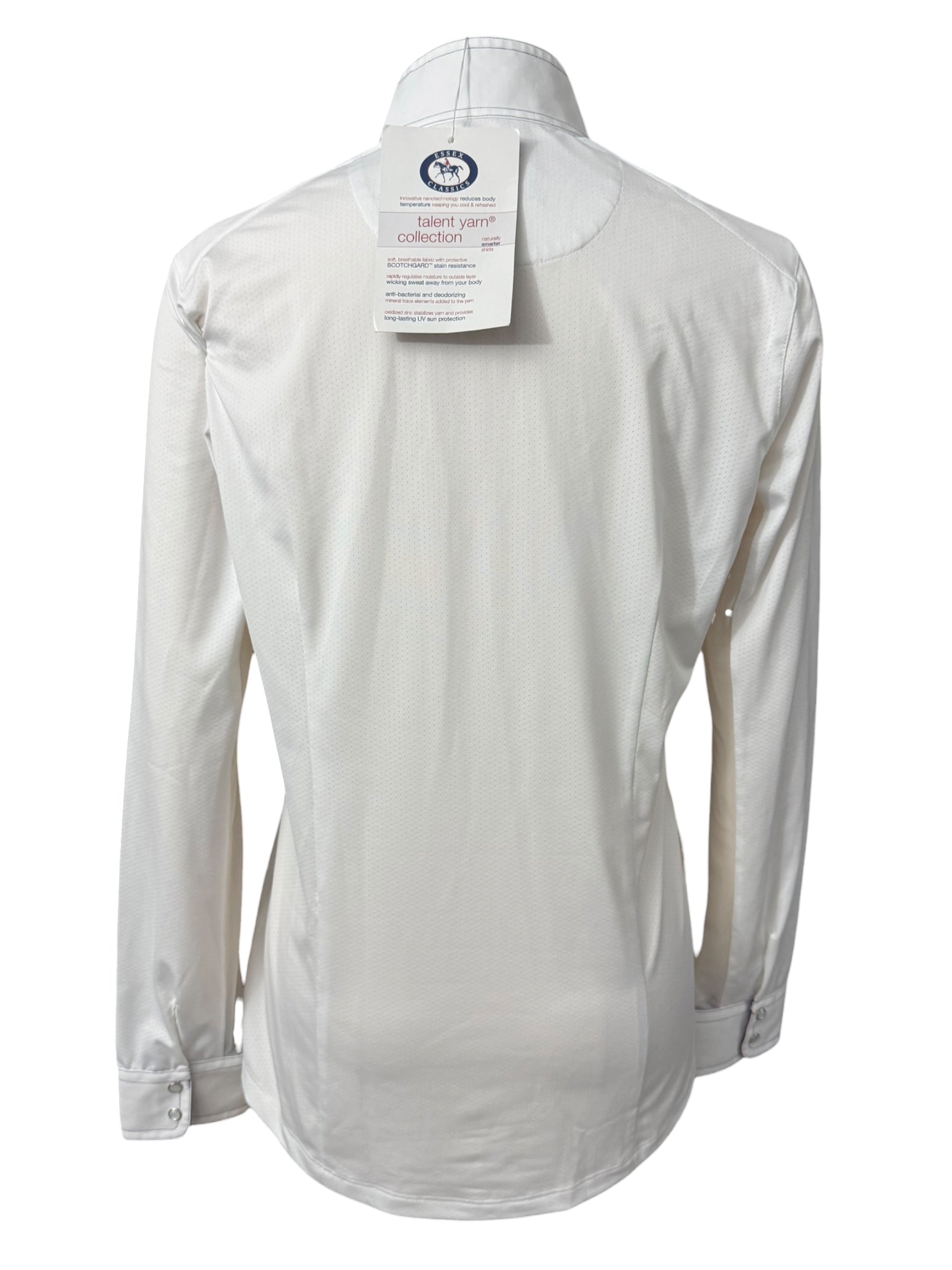 Essex Classics Talent Yarn Wrap Collar Show Shirt - White with Purple  / Size Large    NEW