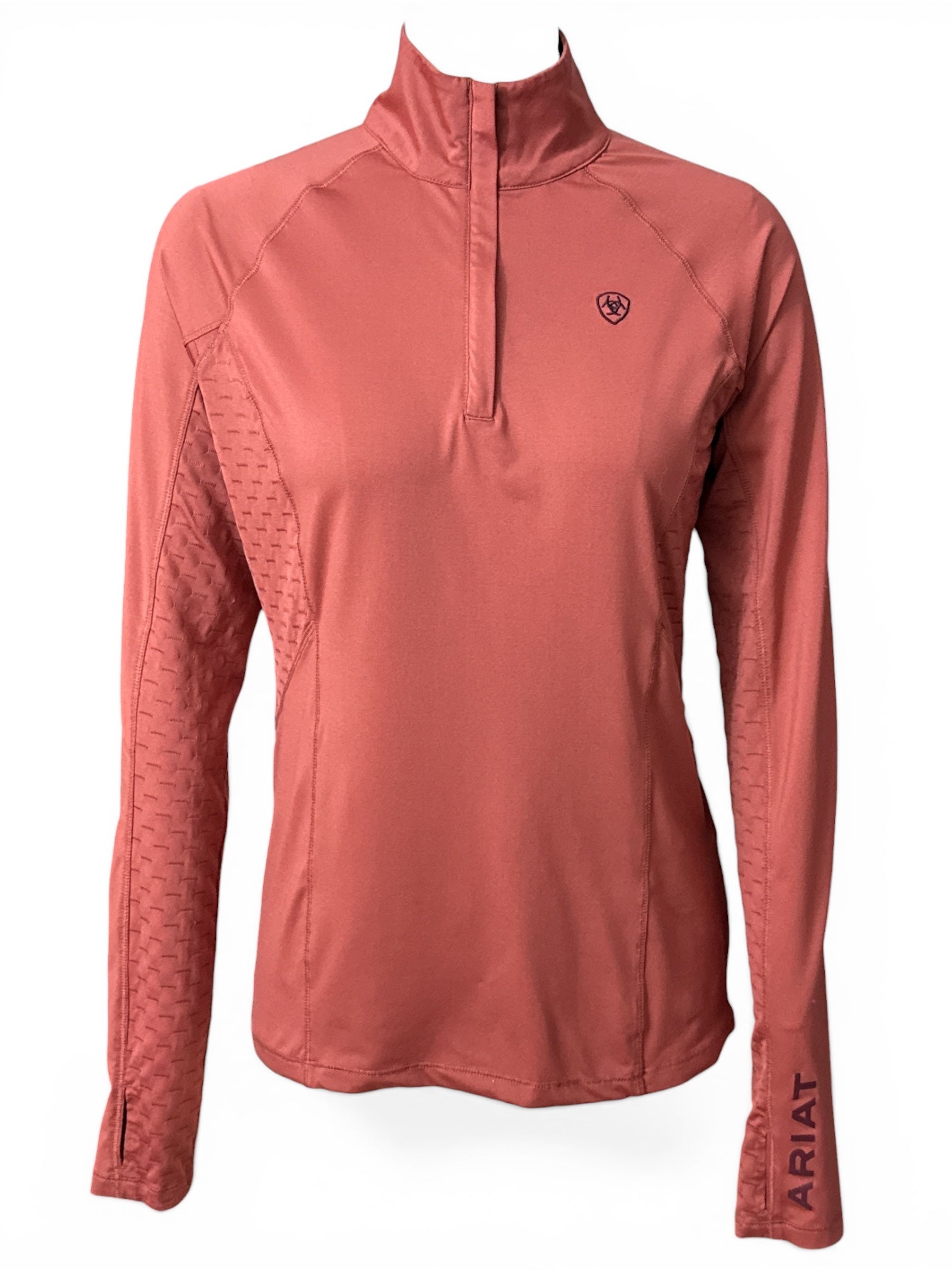 Ariat Lowell 2.0 1/4 Zip Shirt - Rust / Size Medium