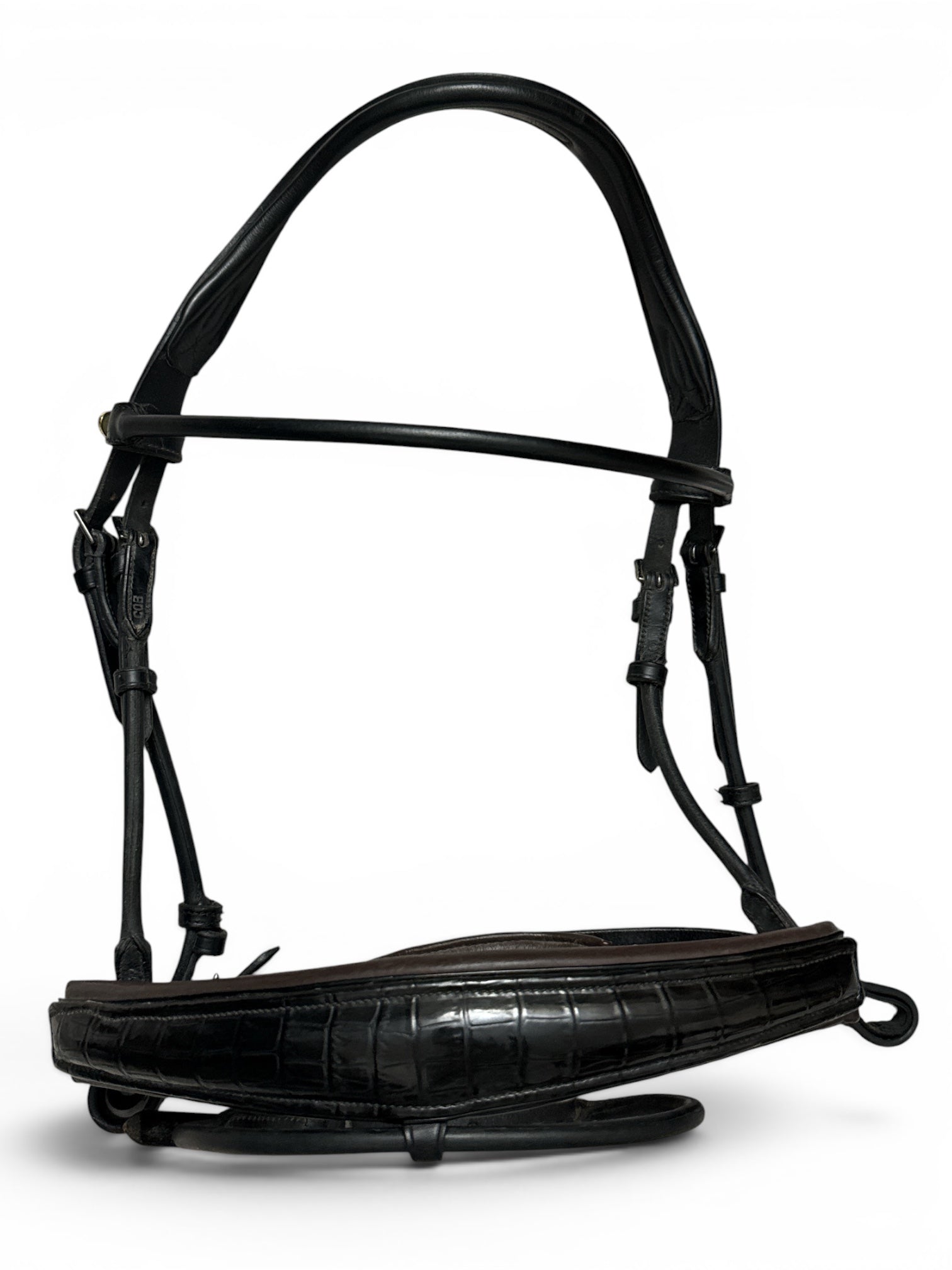 PS of Sweden GP Dressage Bridle - Black Shiny Croco / Size Cob