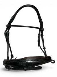PS of Sweden GP Dressage Bridle - Black Shiny Croco / Size Cob