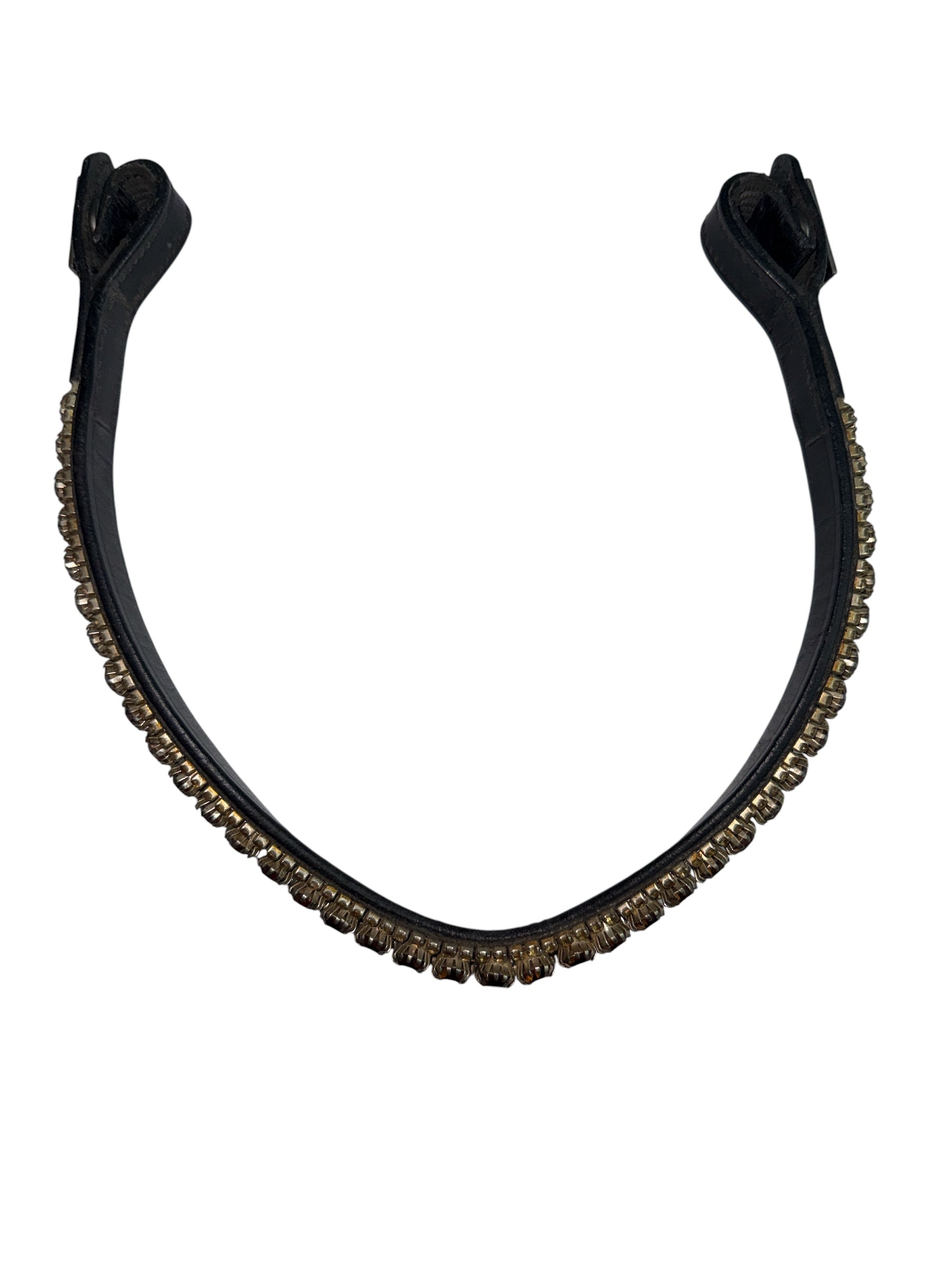 PS of Sweden Topaz Crystal Browband - Brown Leather / Full Size