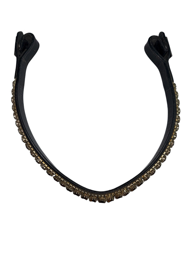 PS of Sweden Topaz Crystal Browband - Brown Leather / Full Size