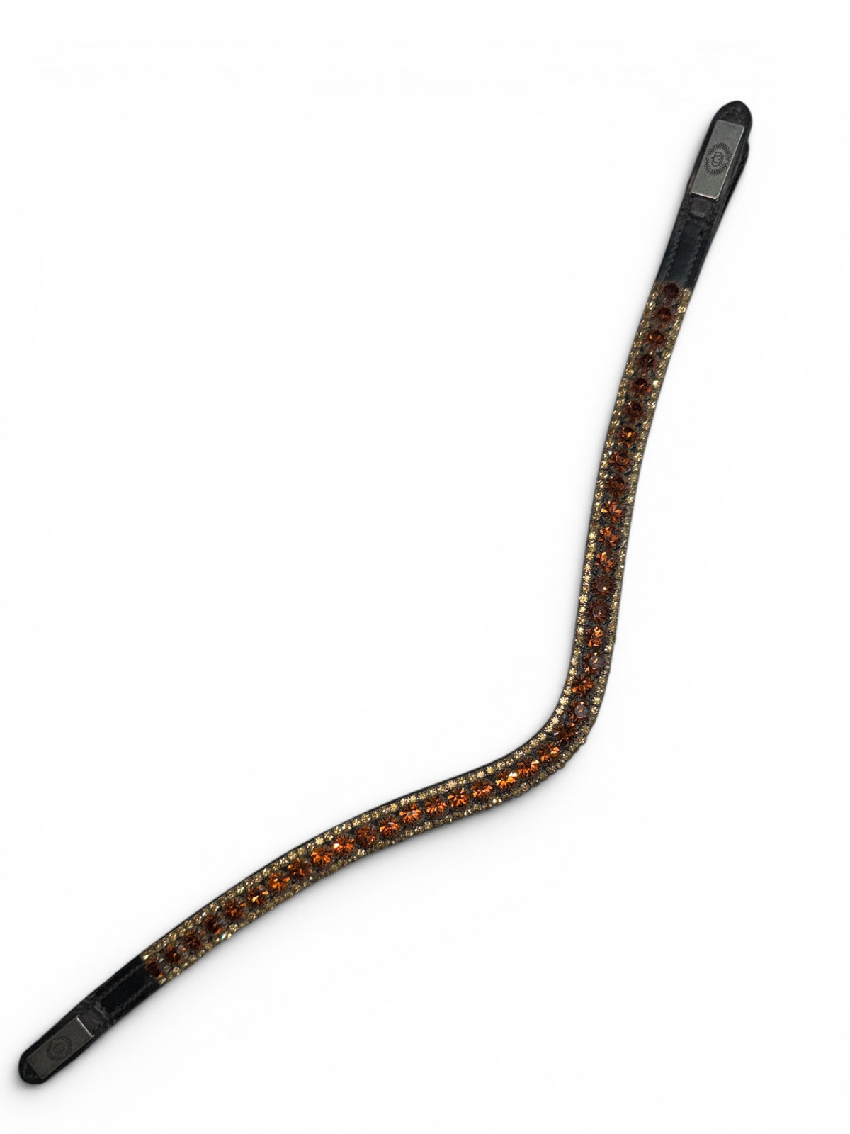 PS of Sweden Topaz Crystal Browband - Brown Leather / Full Size