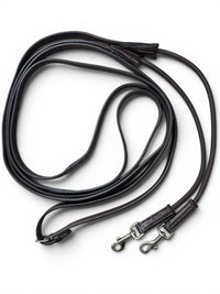 Leather Draw Reins With Elastic / Bungee Cord - Brown