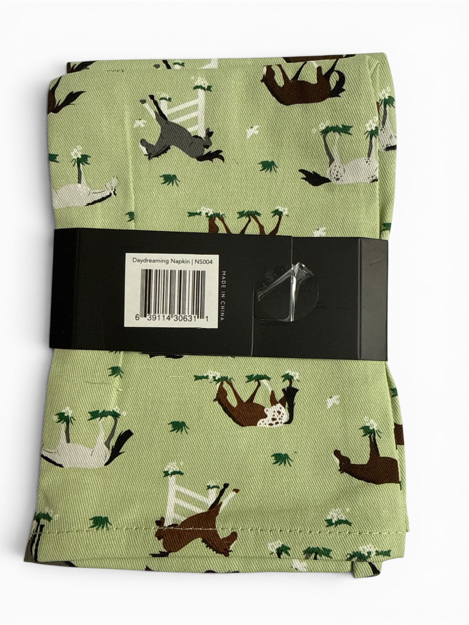 Hunt Seat Paper Co. Cotton Daydreaming Napkins - Green / Set of 4   NEW
