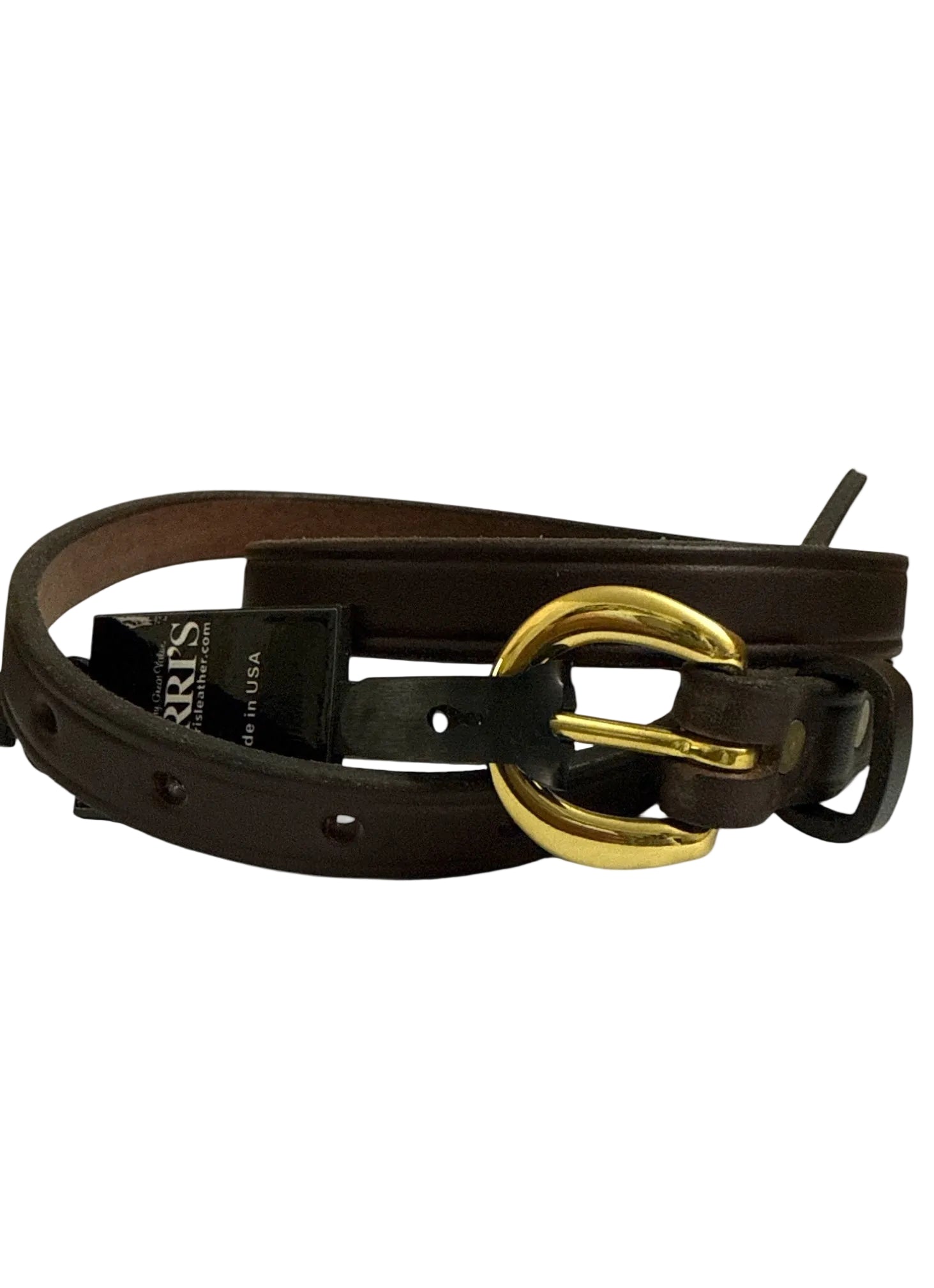 Perri's Flat Leather Belt - Brown / Size Small  NEW