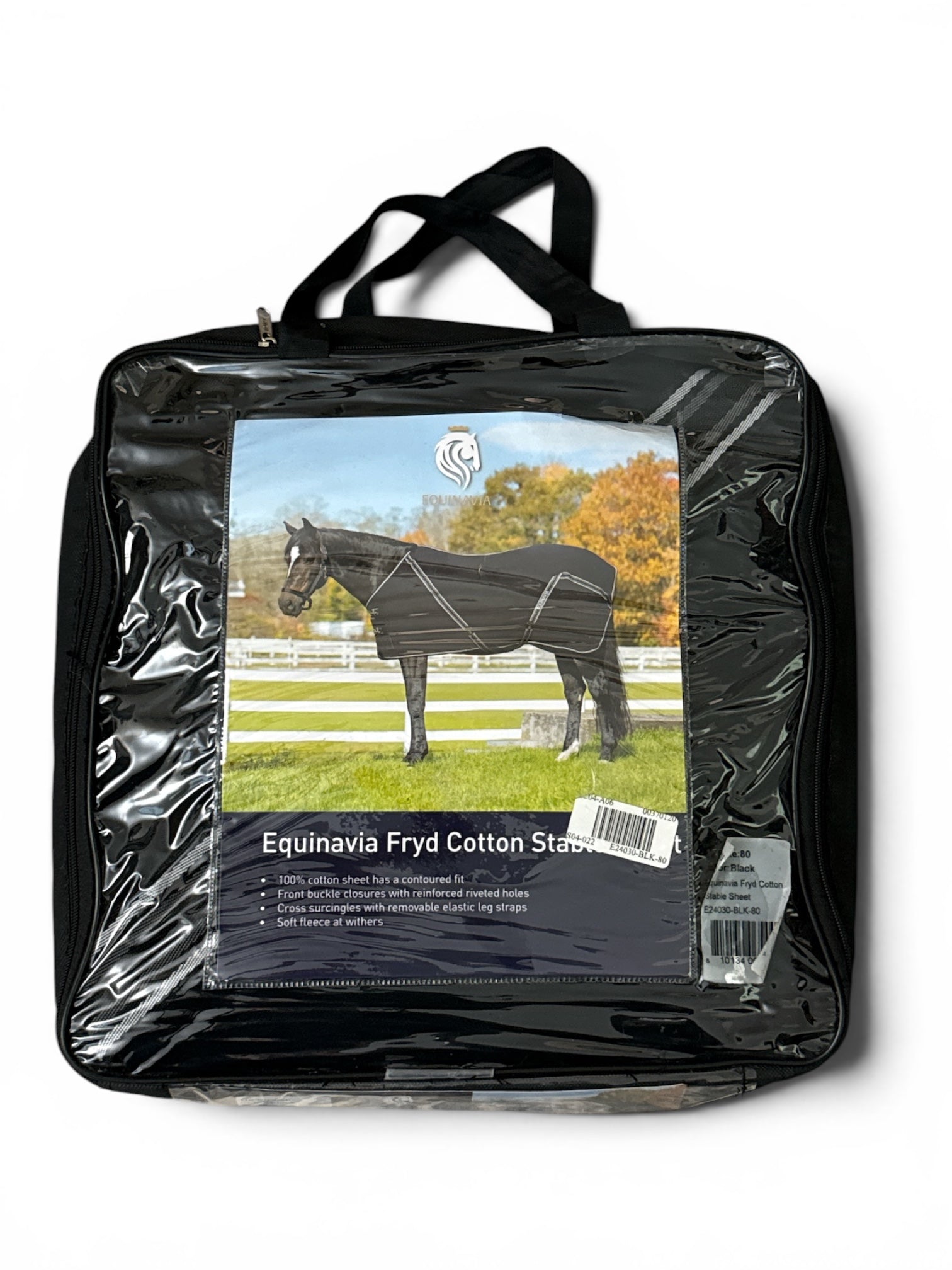 Equinavia Fryd Cotton Stable Sheet - Black / Size 80"   NEW