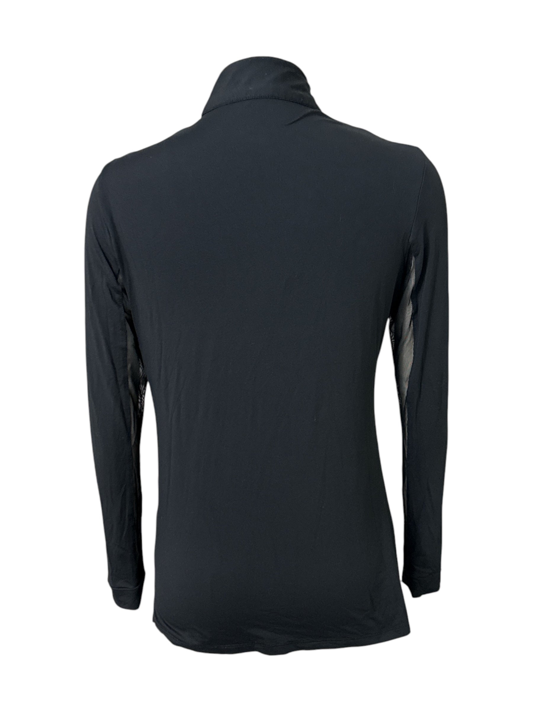 The Tailored Sportsman Women's Long Sleeve IceFil Zip Shirt -Black Gold Zipper - Size Small