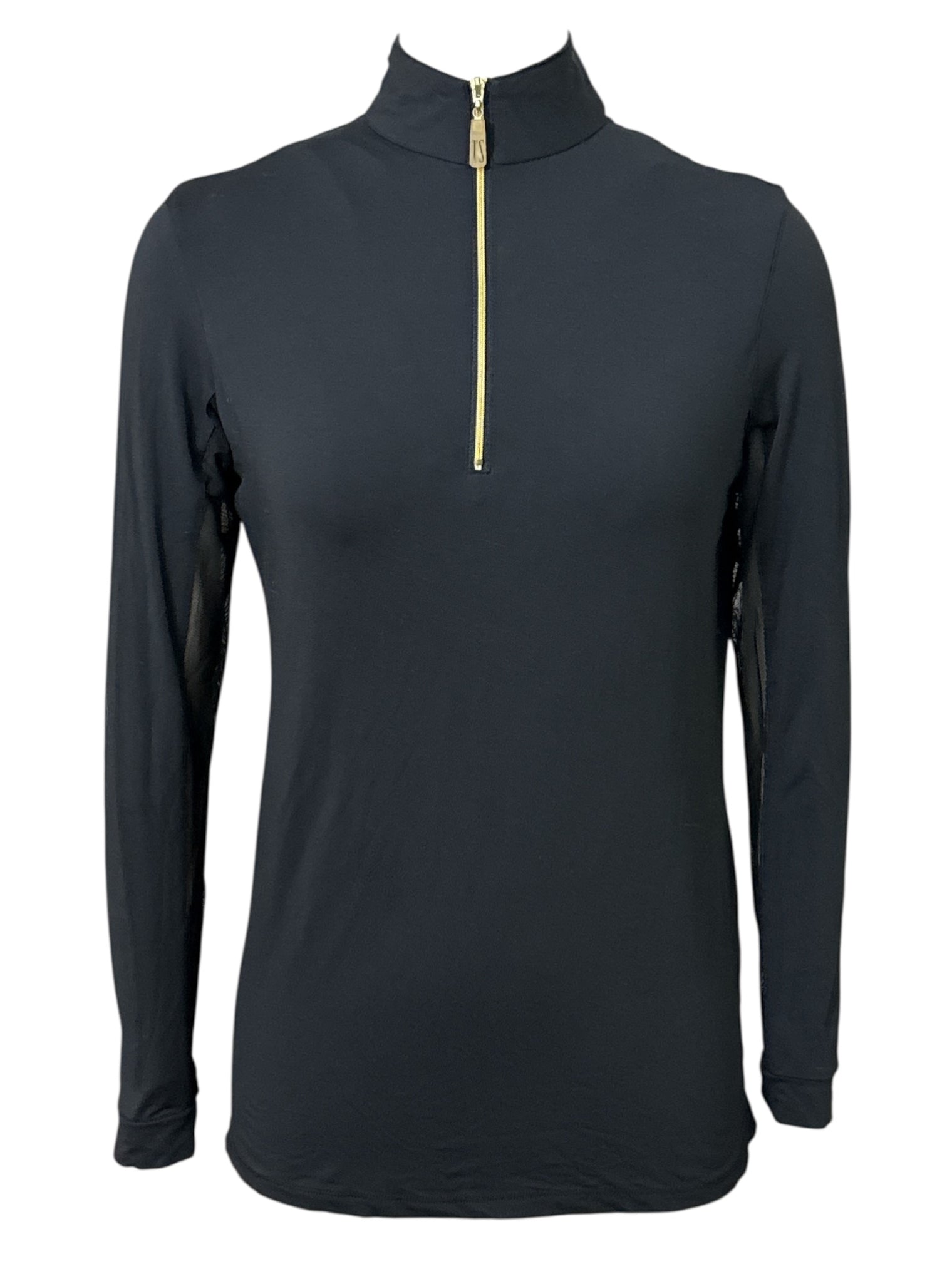 The Tailored Sportsman Women's Long Sleeve IceFil Zip Shirt -Black Gold Zipper - Size Small