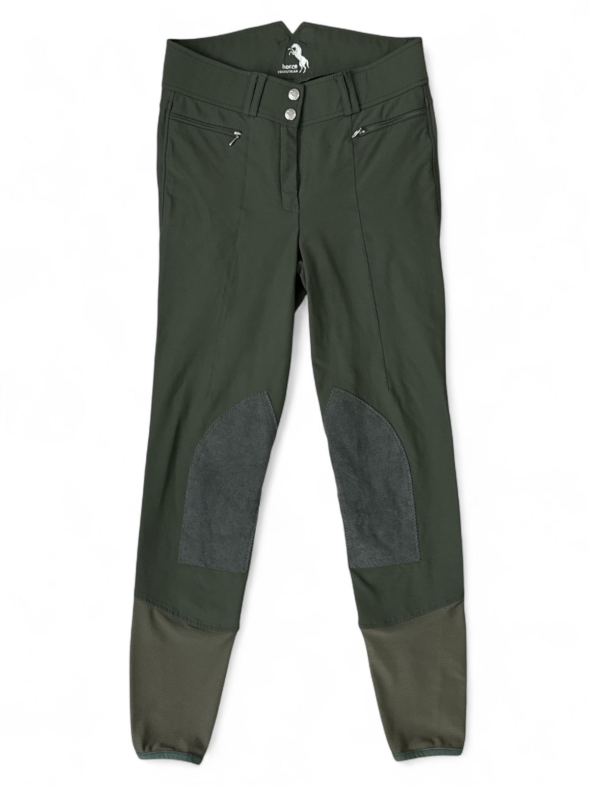 Horze Angelina Knee Patch Breeches - Green / Size US 24
