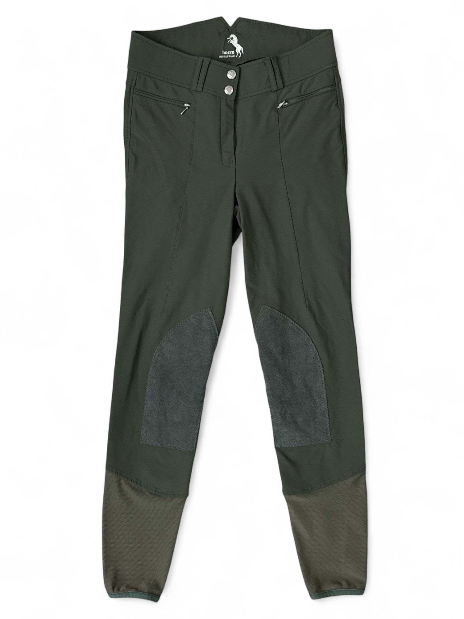 Horze Angelina Knee Patch Breeches - Green / Size US 24