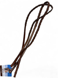 Rodrigo Pessoa Braided Laced Reins 5/8" - Medium Brown  NEW