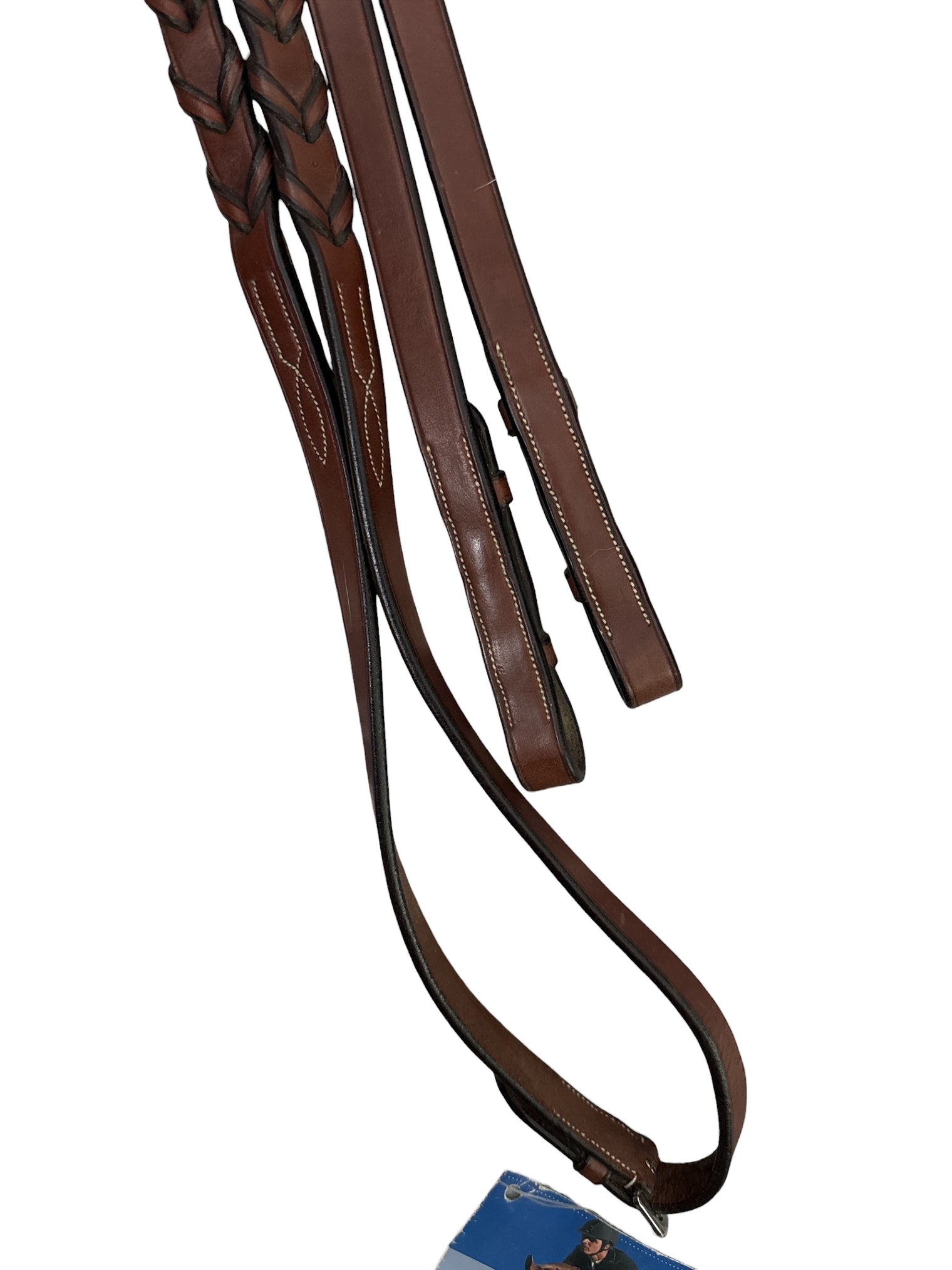 Rodrigo Pessoa Braided Laced Reins 5/8" - Medium Brown  NEW