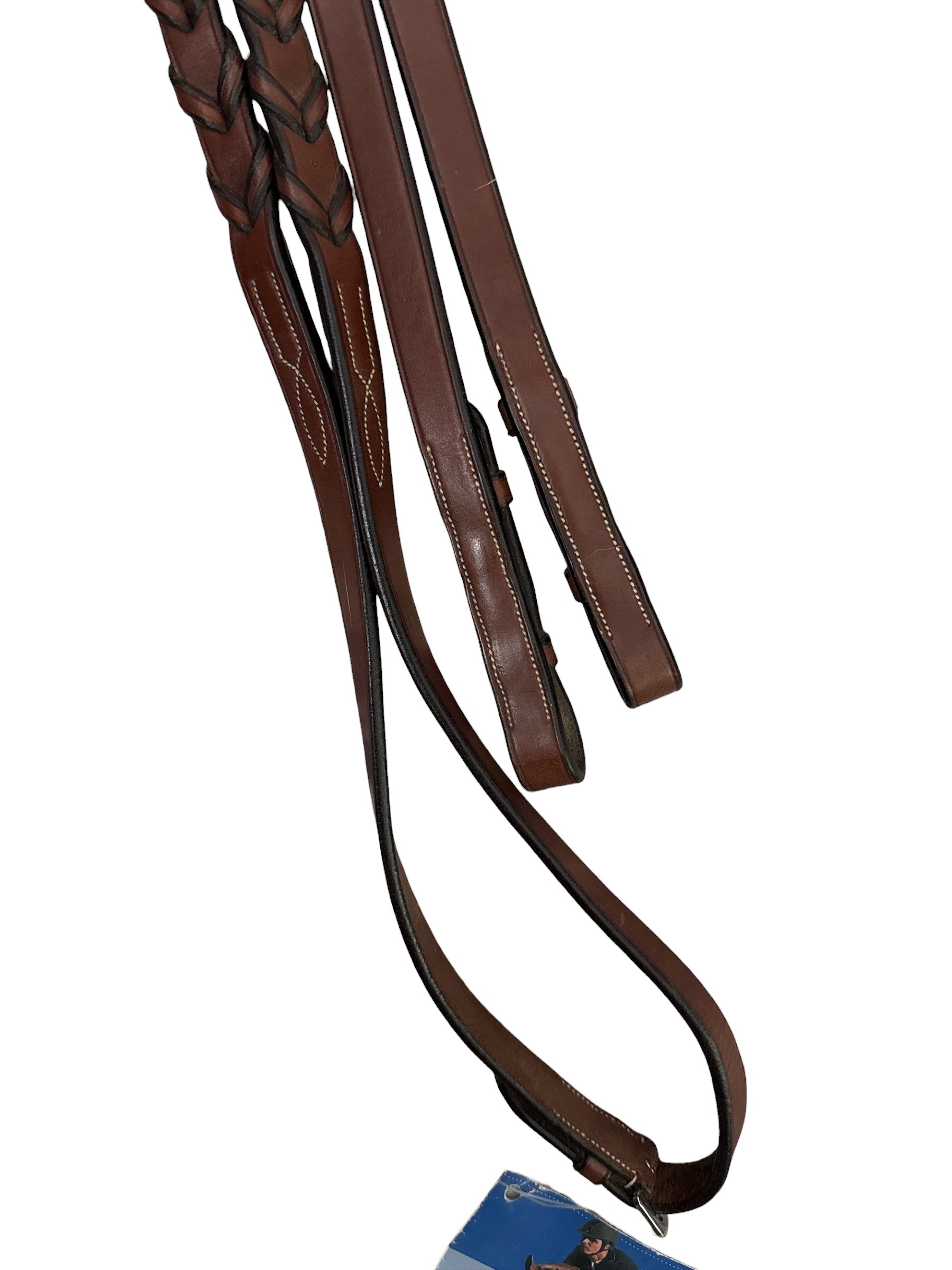 Rodrigo Pessoa Braided Laced Reins 5/8" - Medium Brown  NEW