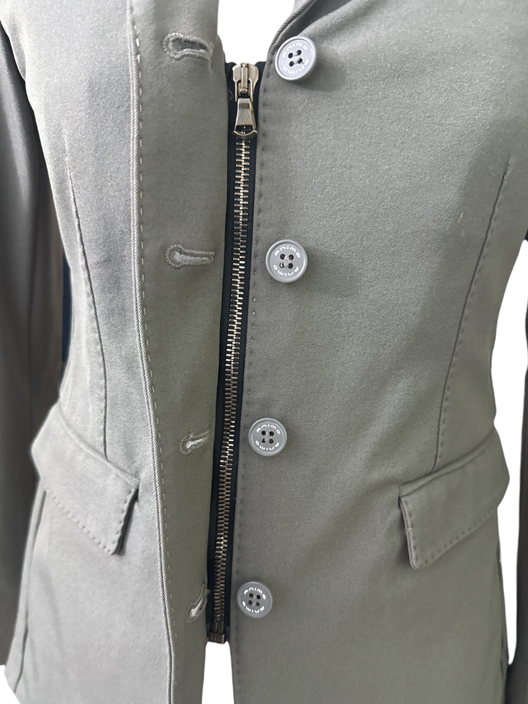 Animo Women's 4 Button Show Coat - Grey / Size IT 40