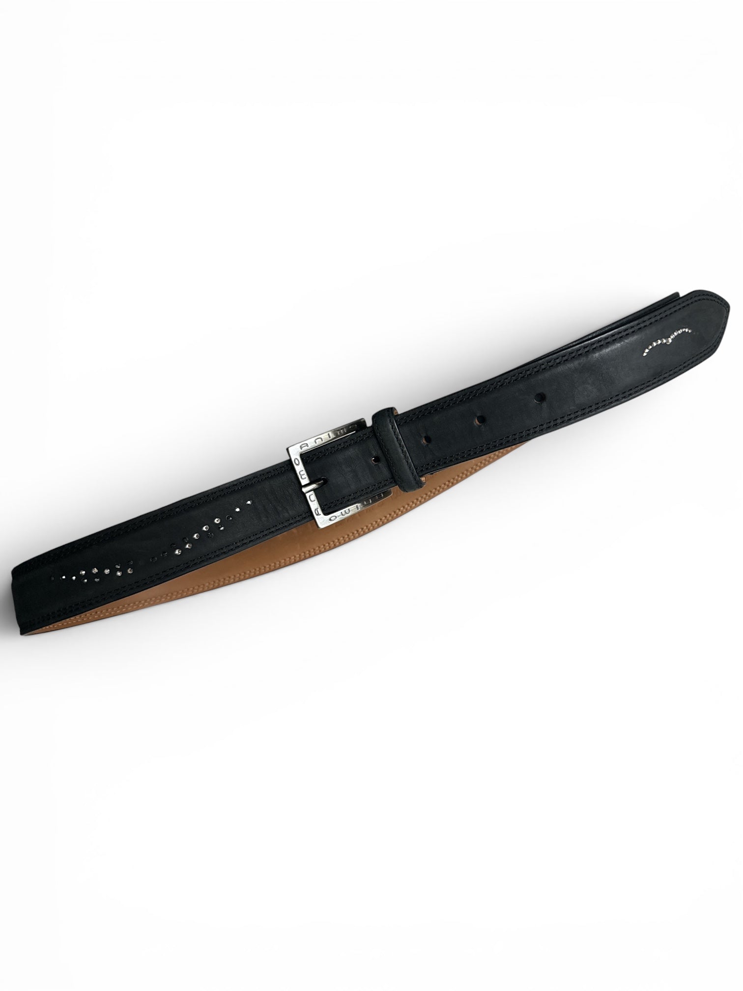 Animo Henry Belt with Swarovski Crystals - Black / Size 85 cm