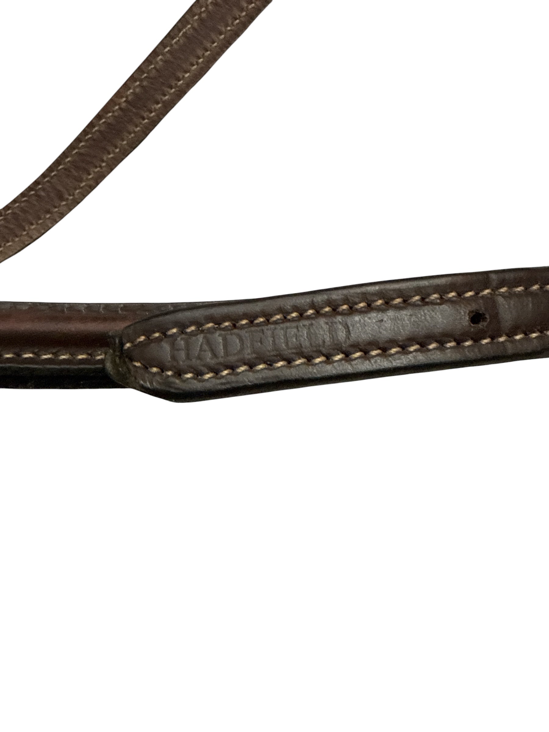Hadfield's Saddlery Flat Raised Leather Standing Martingale - Brown / Oversize