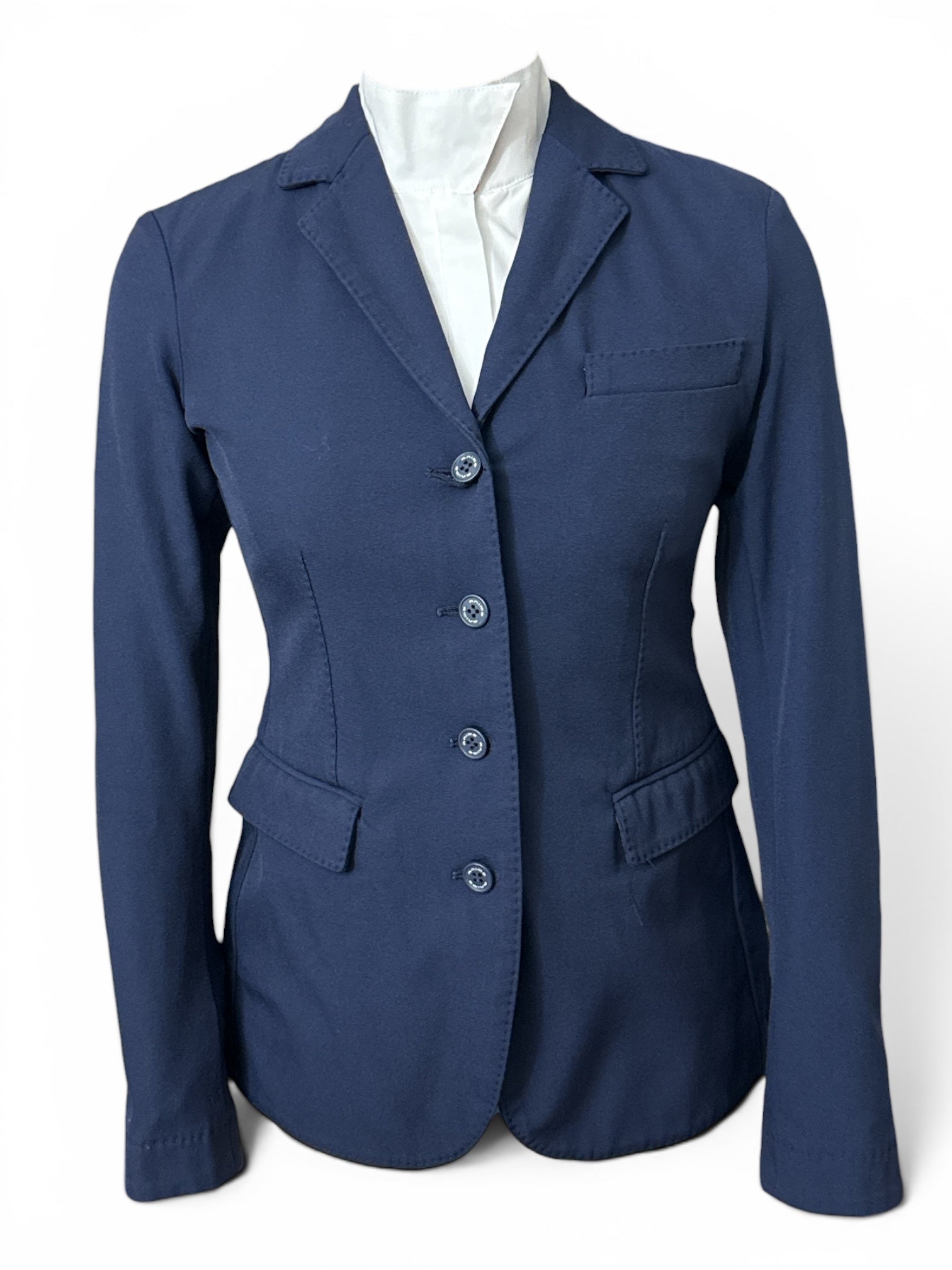Animo Women's 4 Button Show Coat - Navy Blue / Size IT 40