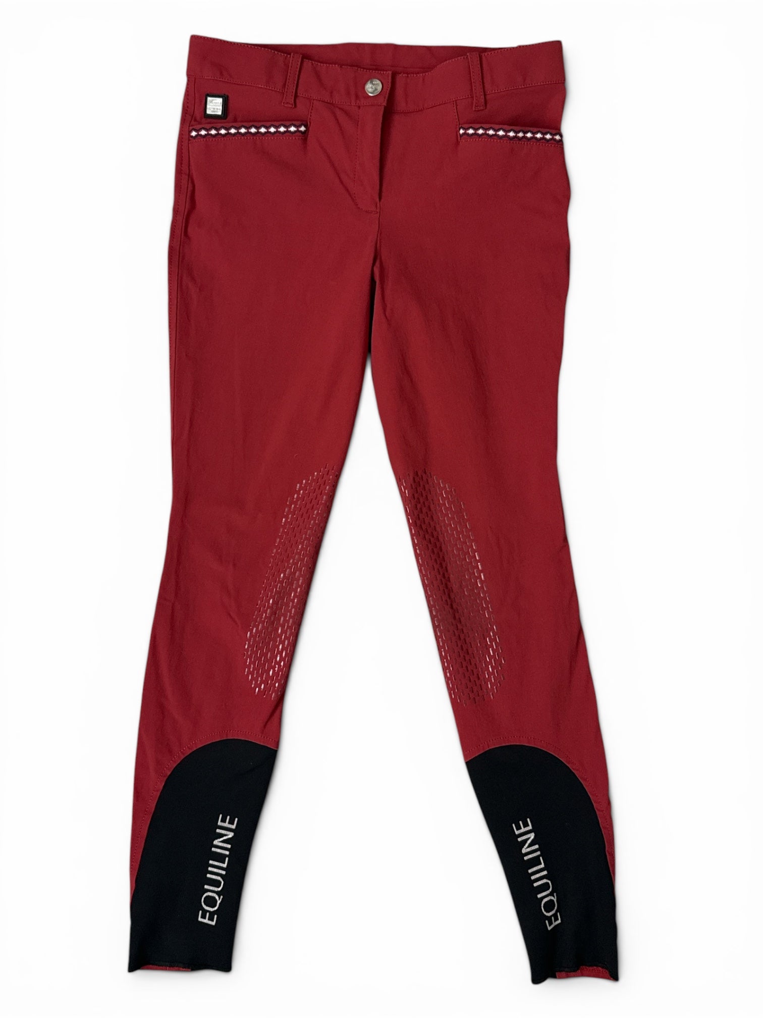Equiline Women's Knee Grip Breech - Red / Size IT 44 (US 28)