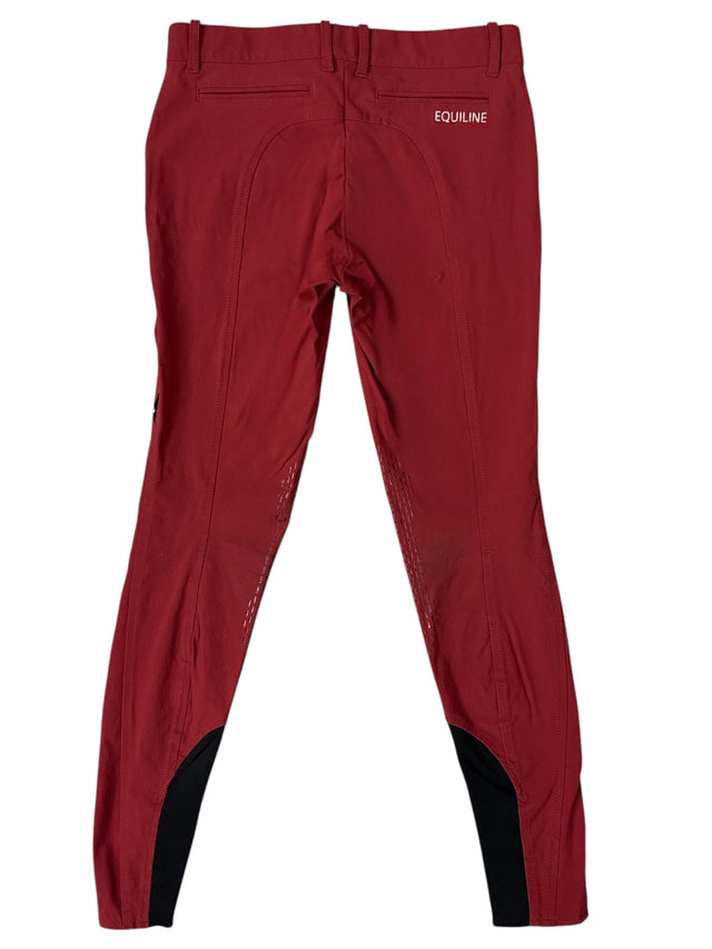 Equiline Women's Knee Grip Breech - Red / Size IT 44 (US 28)