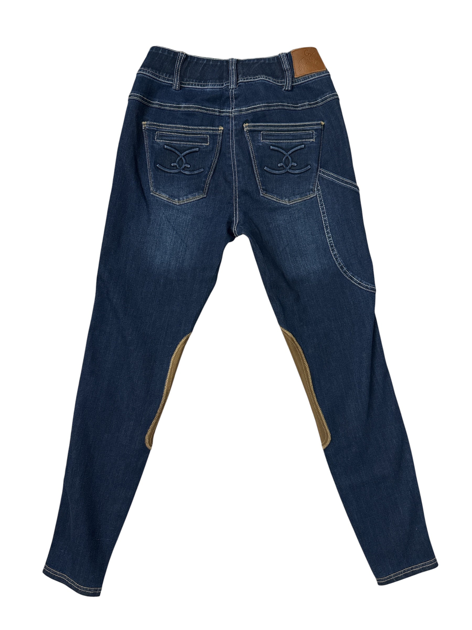 Goode Rider Equestrian Jean / Denim Breech Knee Patch Mid Rise - Vintage Wash / Size 28 R    NEW