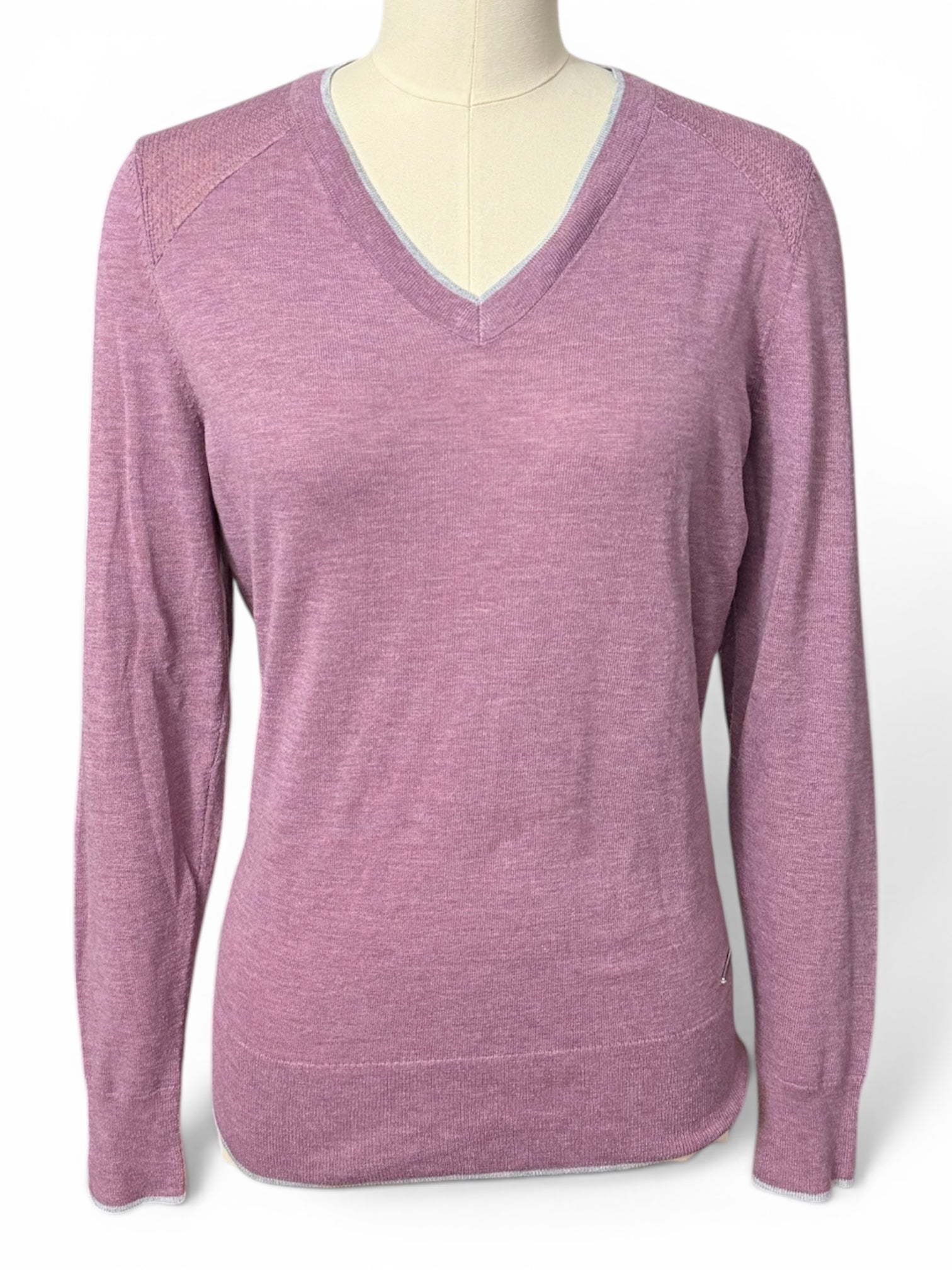 RJ Classics Natalie V Neck Wool Blend Sweater - Dusty Orchid / Size Medium