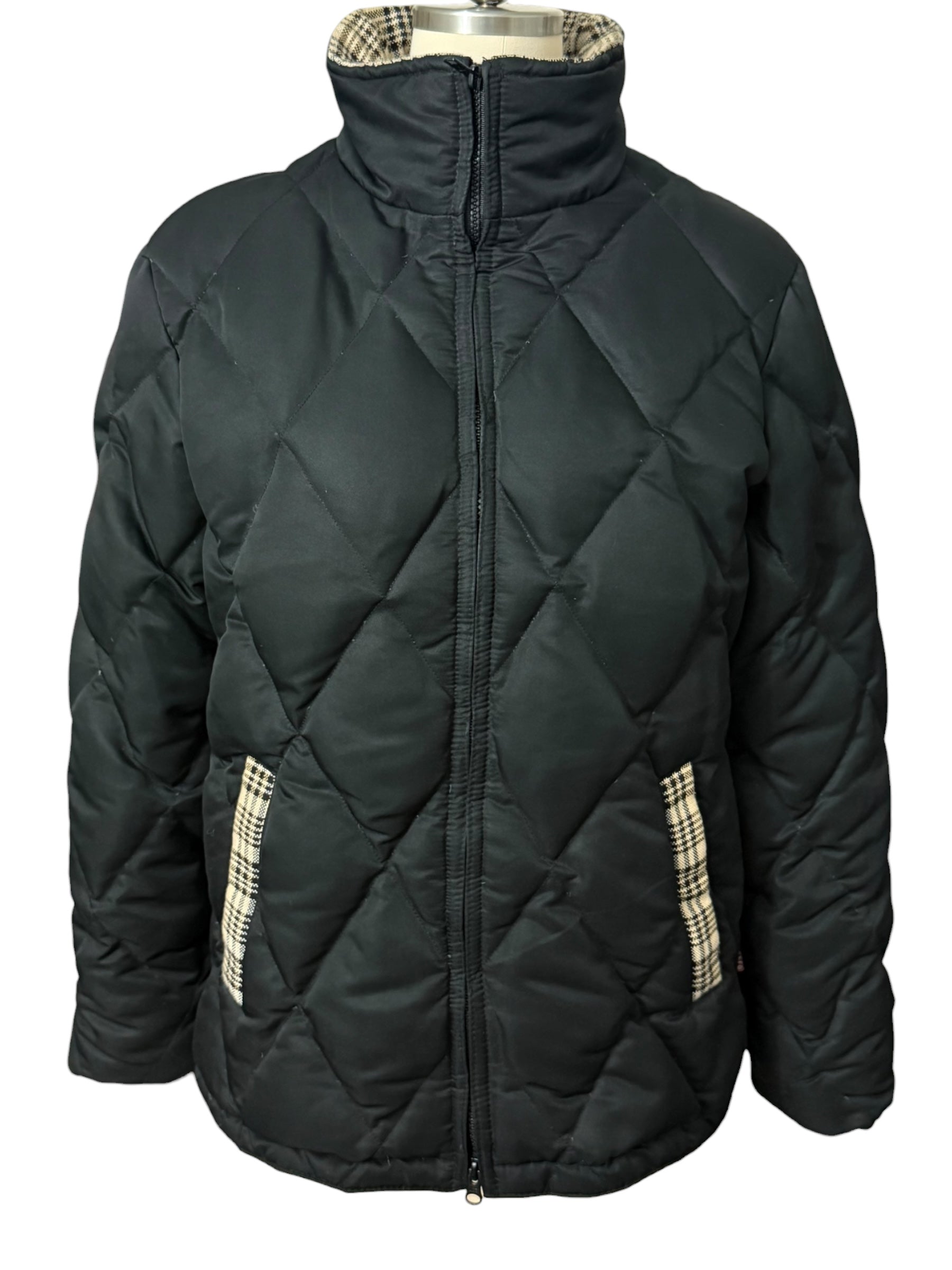 5A Baker Women's Down Quilted Puffer Coat - Black / Size Medium