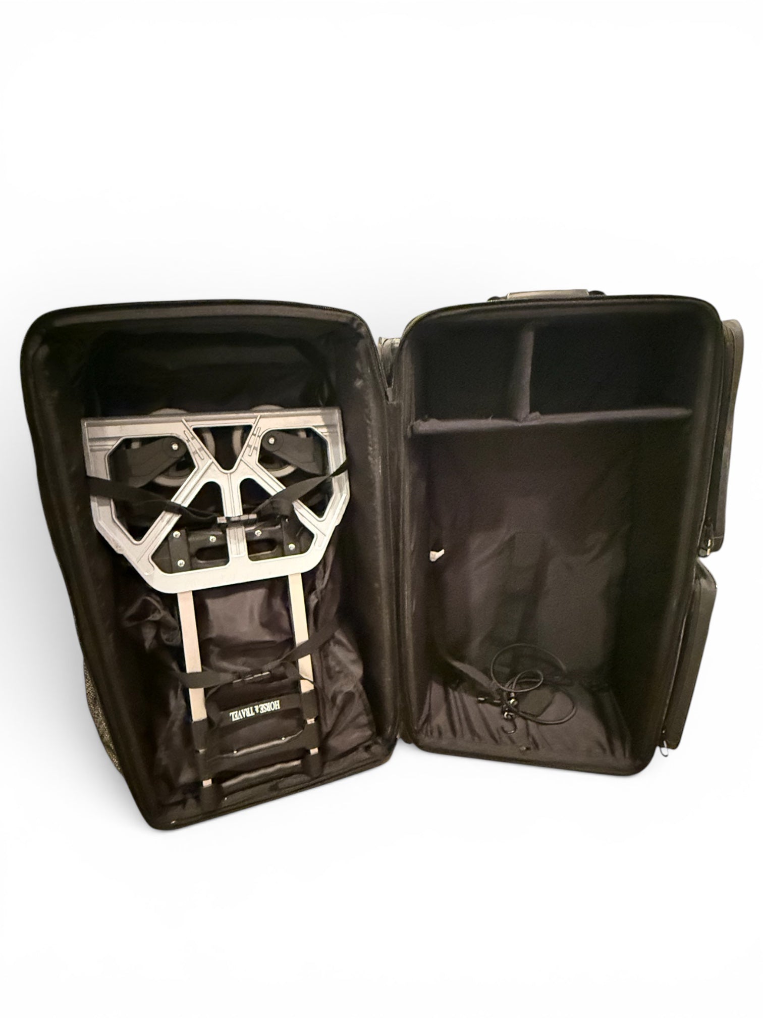 Horse & Travel Competition Suitcase Saddle Storage with Removable Trolley - Black