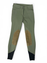 RJ Classics Gracie Knee Patch Breech - Green / Size 26 R