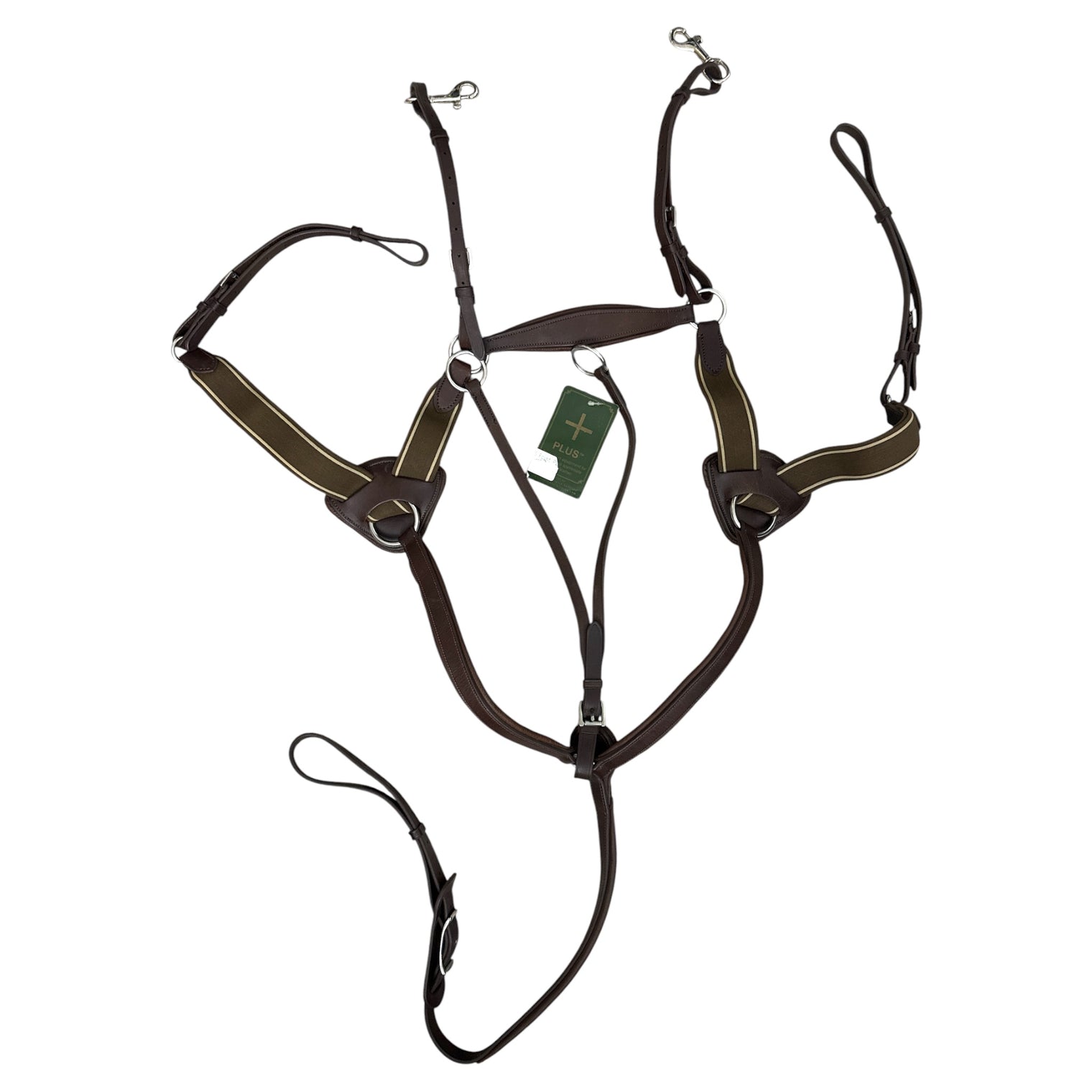 Smith Worthington 5 Point Padded Breastplate with Running Attachment - Brown / Large Horse Size   NEW