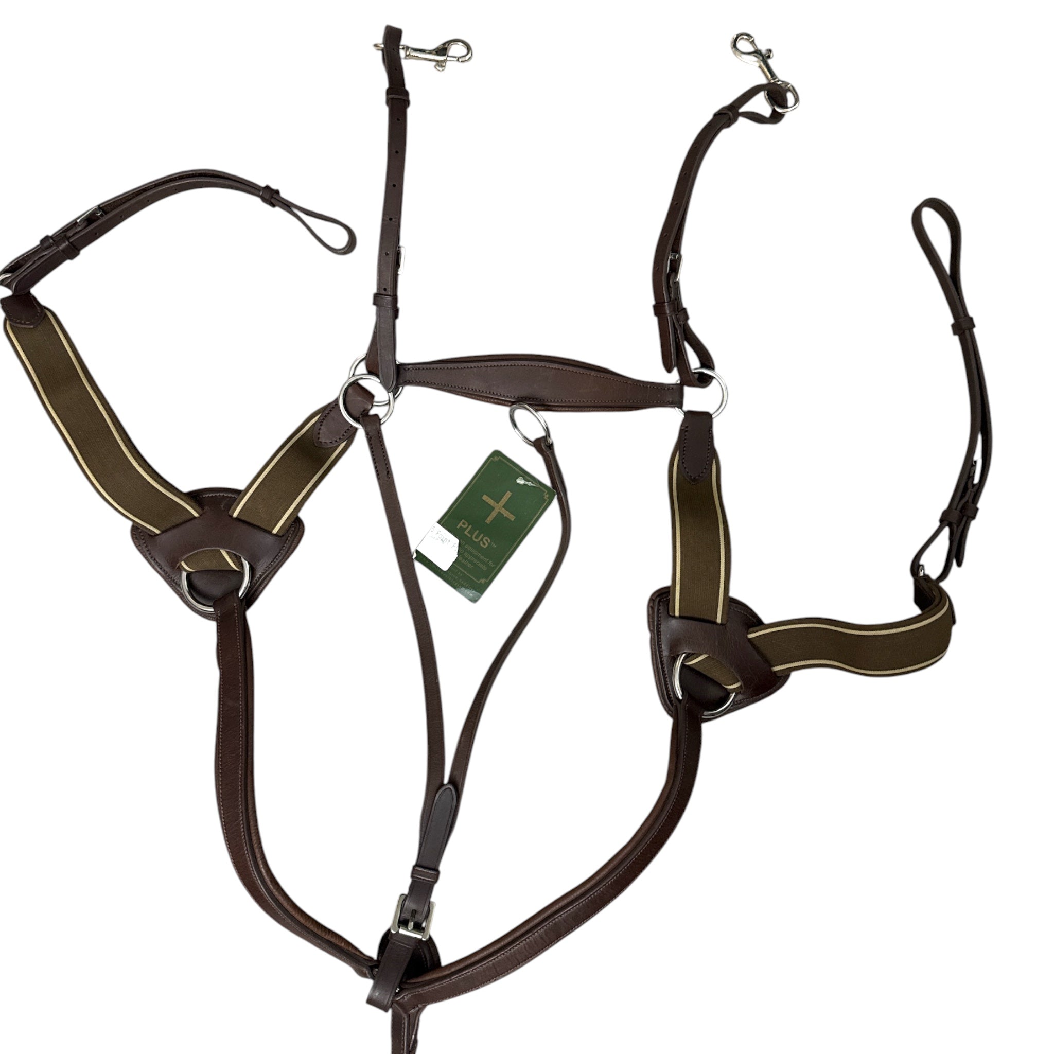 Smith Worthington 5 Point Padded Breastplate with Running Attachment - Brown / Large Horse Size   NEW