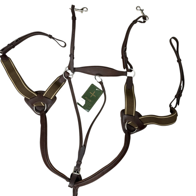 Smith Worthington 5 Point Padded Breastplate with Running Attachment - Brown / Large Horse Size   NEW